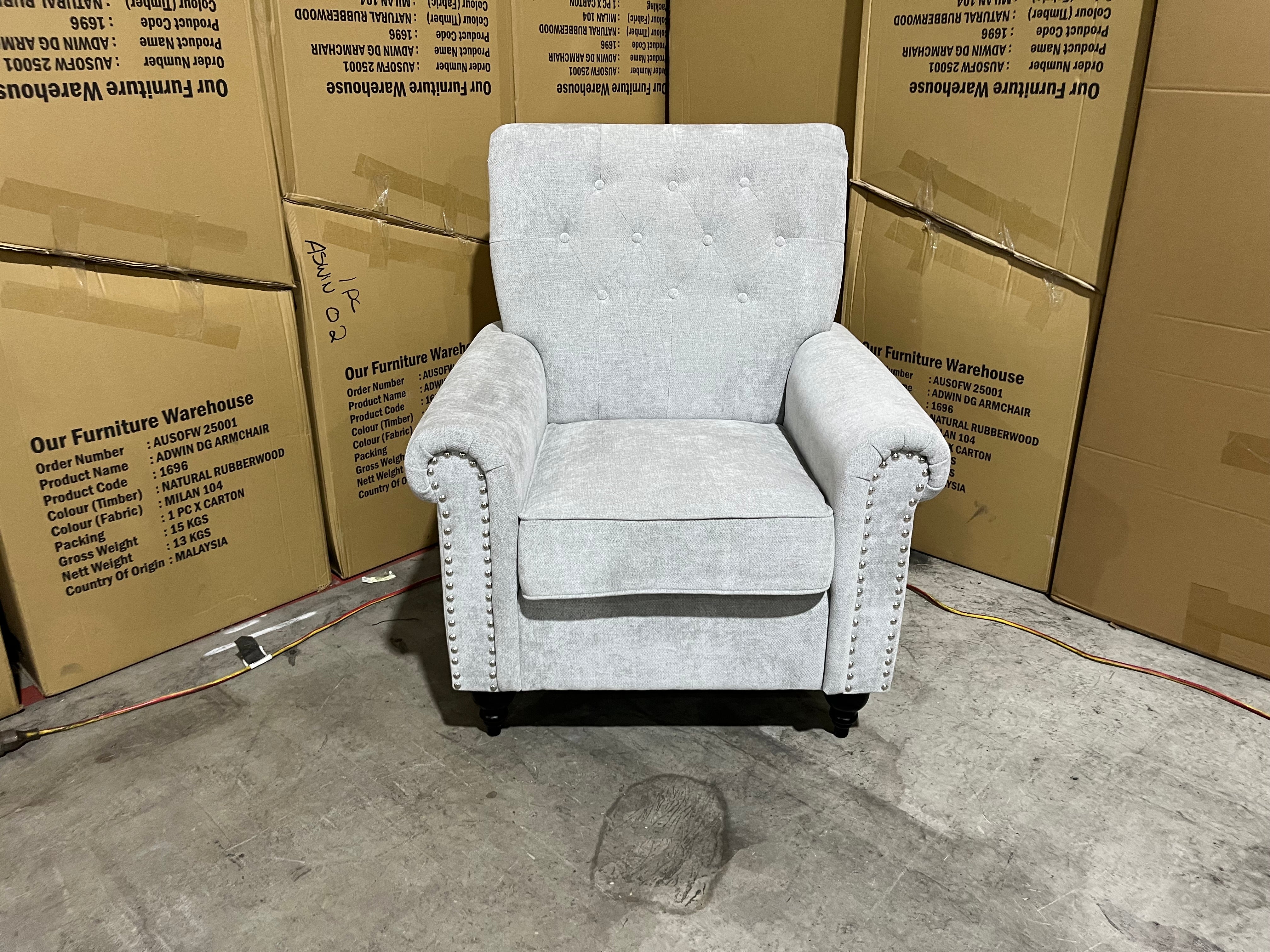 Jester single accent chair in Super glamour fifty shades