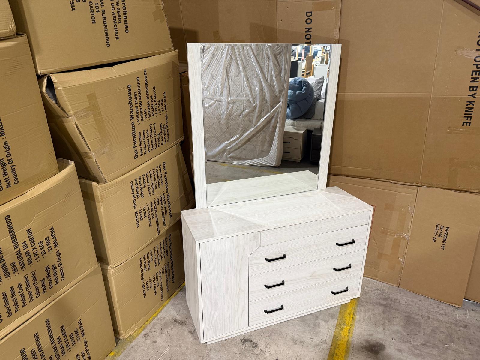 Atlanta dressing table inc mirros in grey wash finish