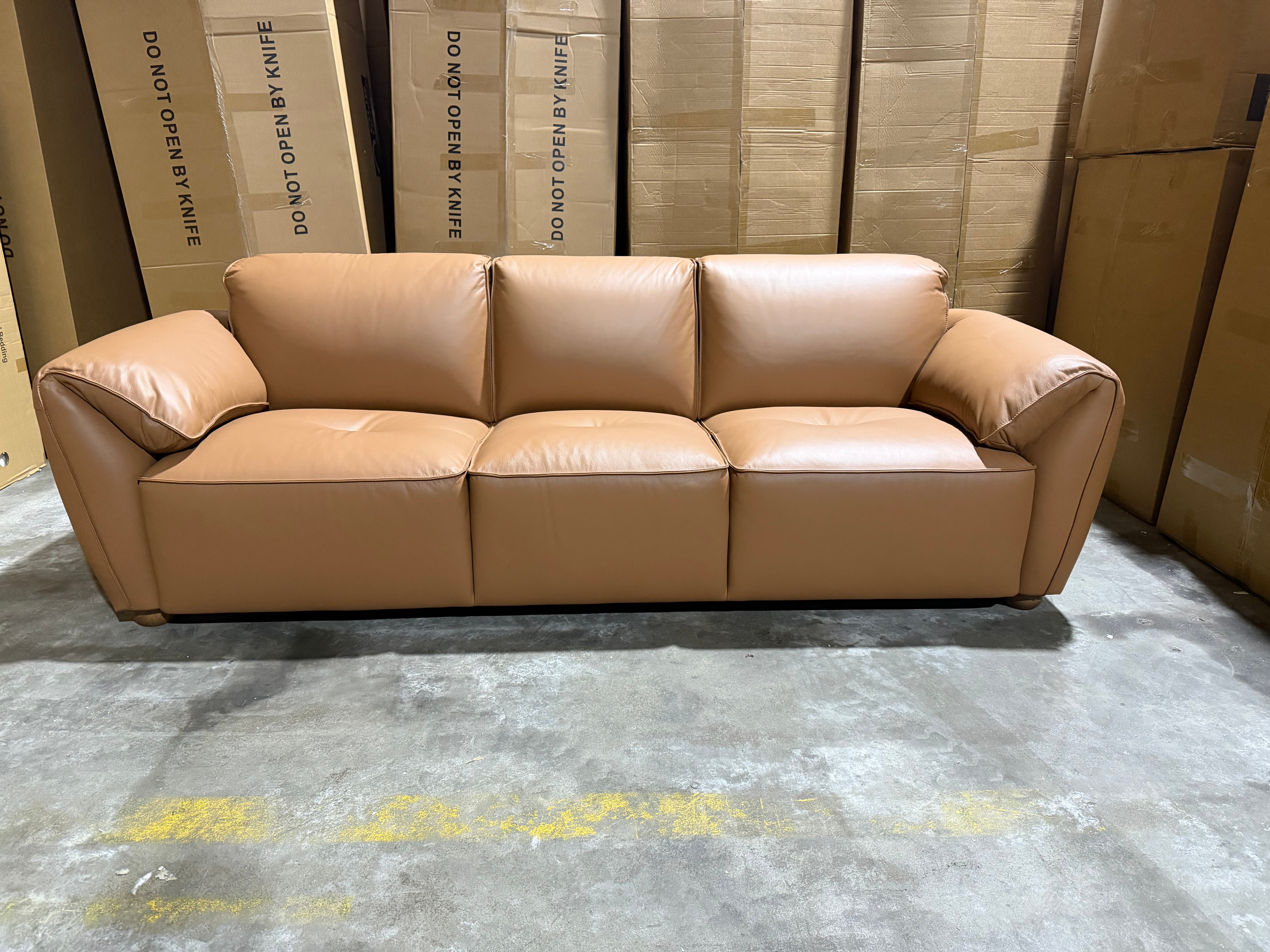 Sapphire 3 Seater Sofa In Cognac Leather