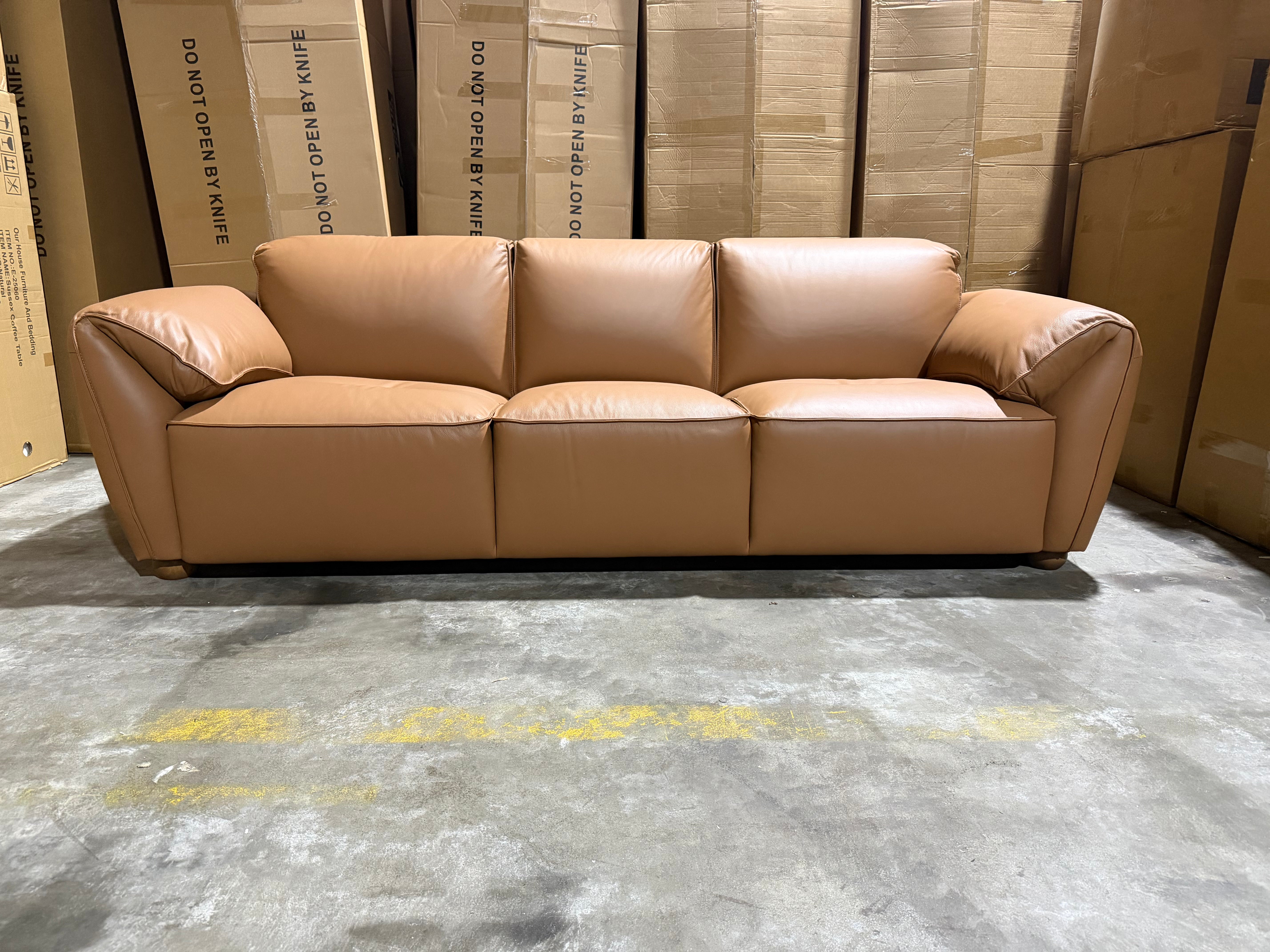 Sapphire 3 Seater Sofa In Cognac Leather