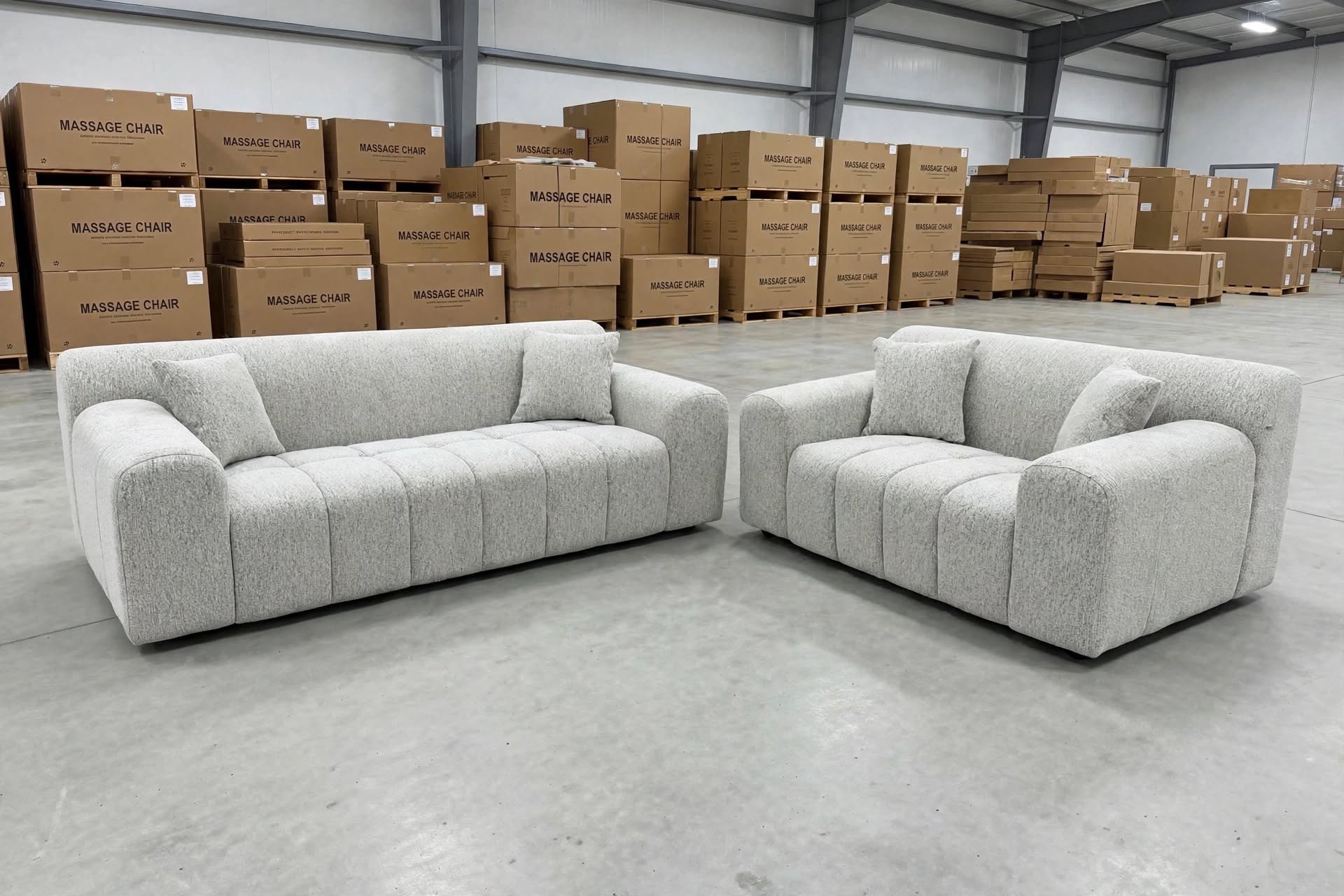 Bobbi 3+2+ Ottoman In Grey