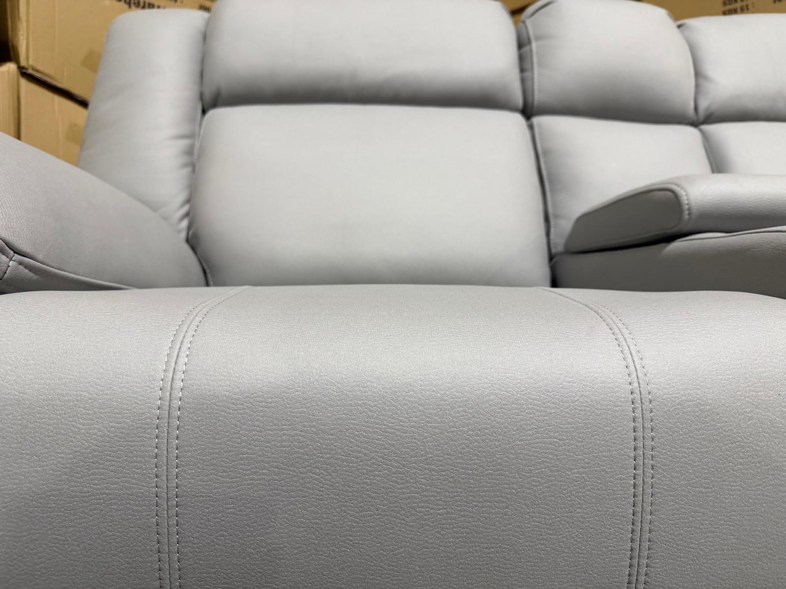 Kenso 2 Seater With Dual Recliners In Soft Rhino Light Grey