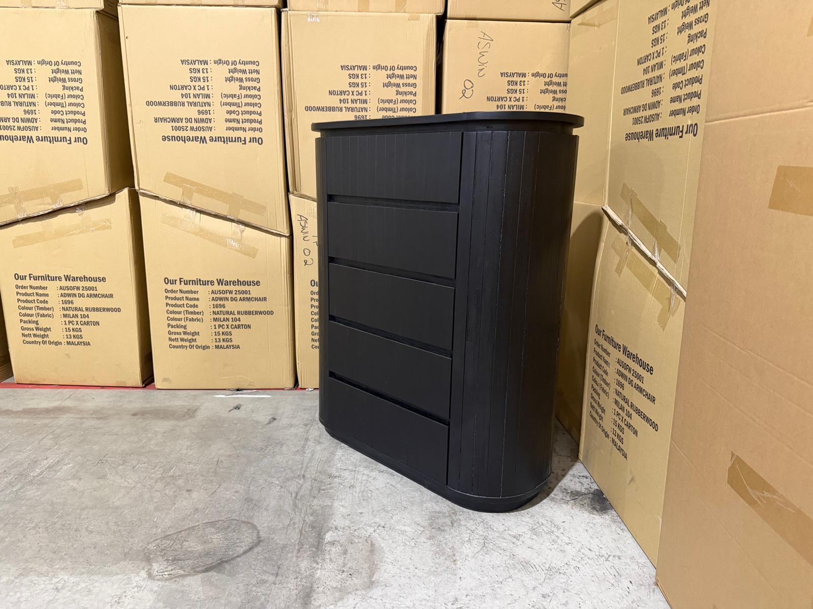 Athena ripple Tallboy in shadow Black