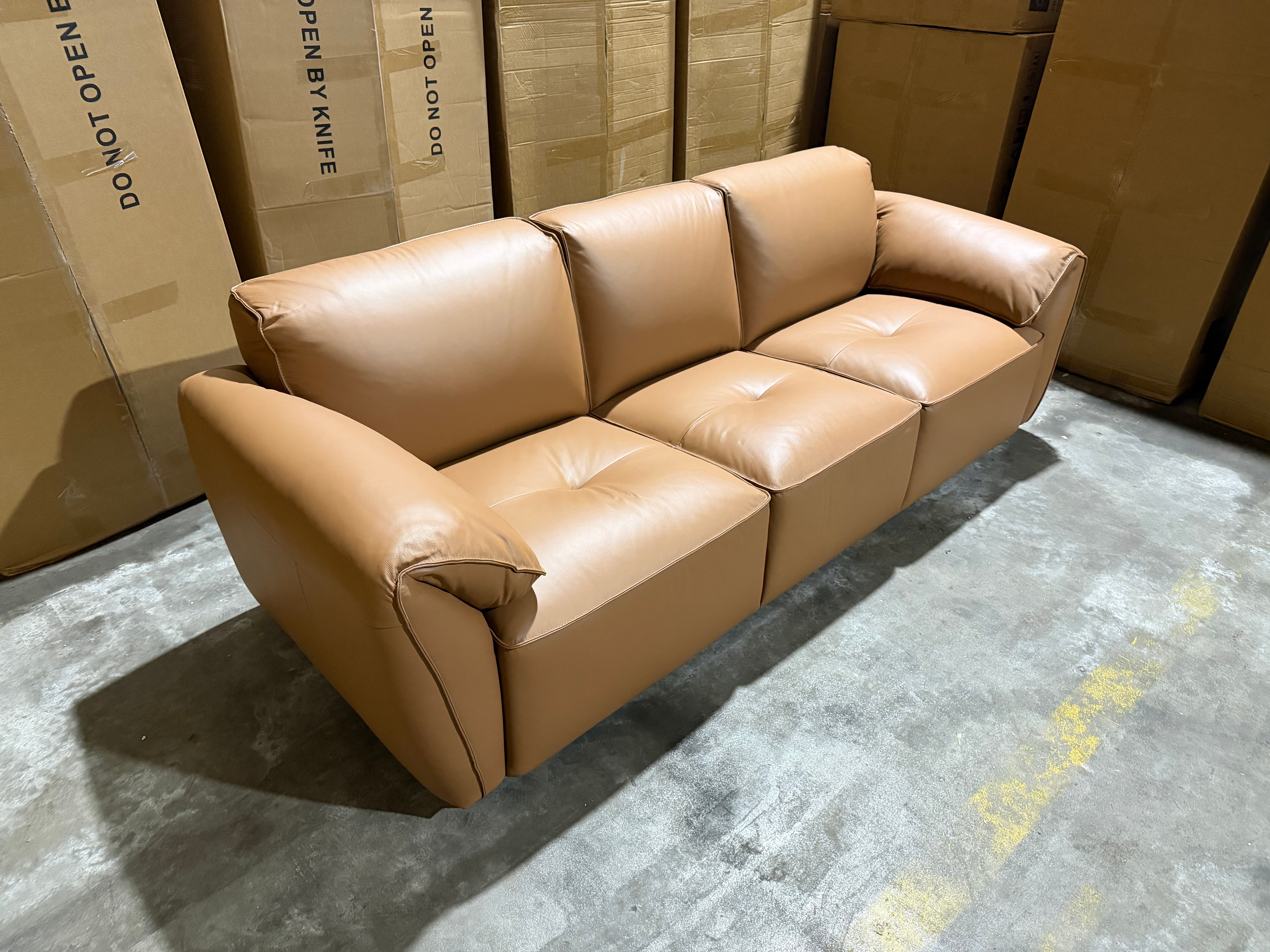 Sapphire 3 Seater Sofa In Cognac Leather