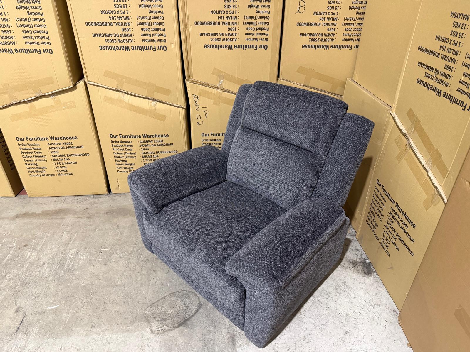 Pilot Single Manual Recliner In Dark Grey