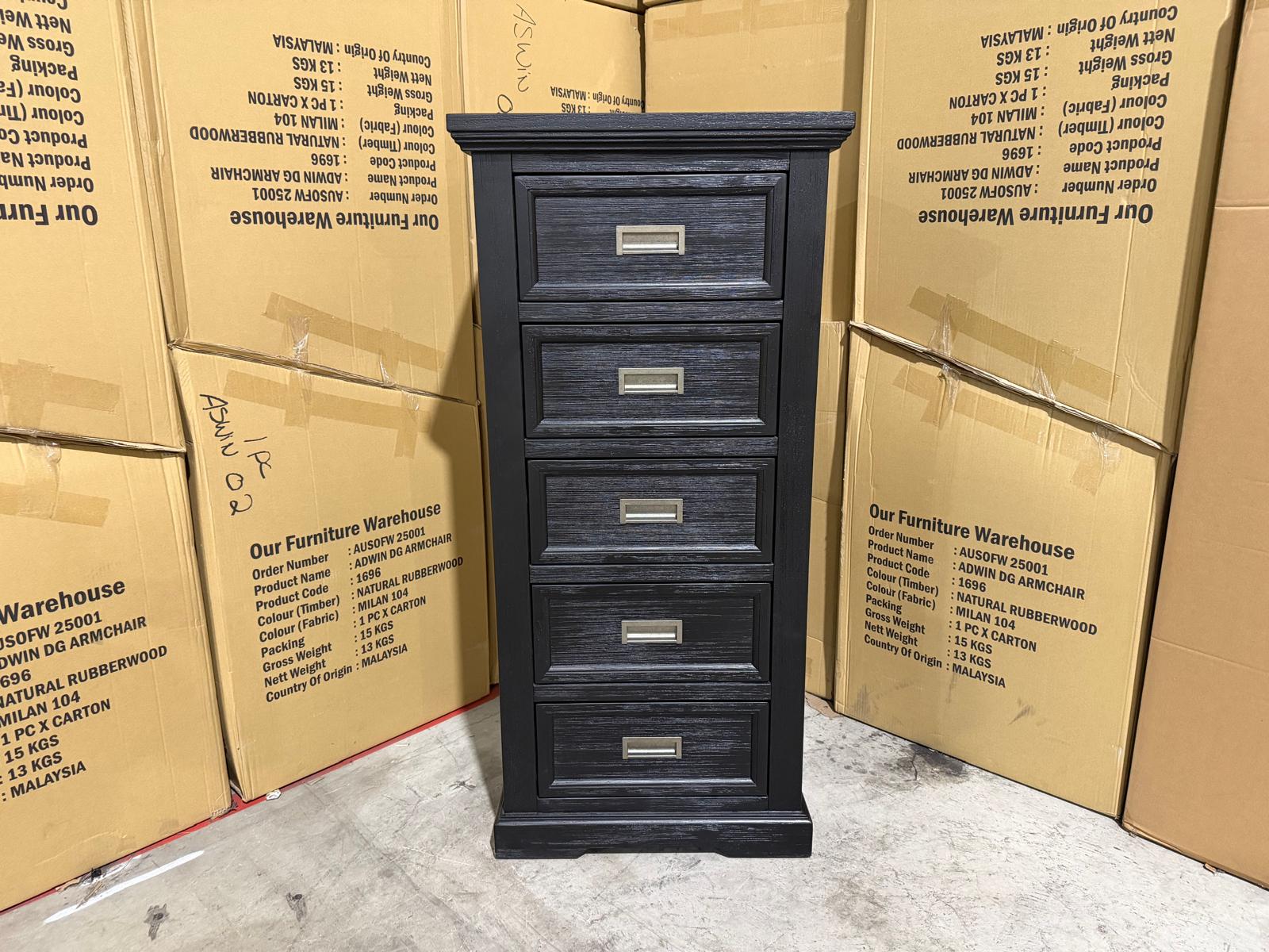 Calloway high Lingerie chest in black