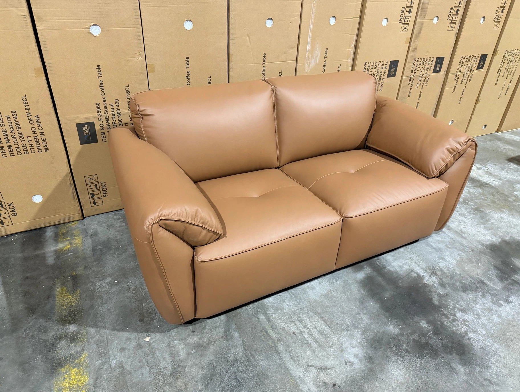 Sapphire 2 Seater Sofa in Tan Leather