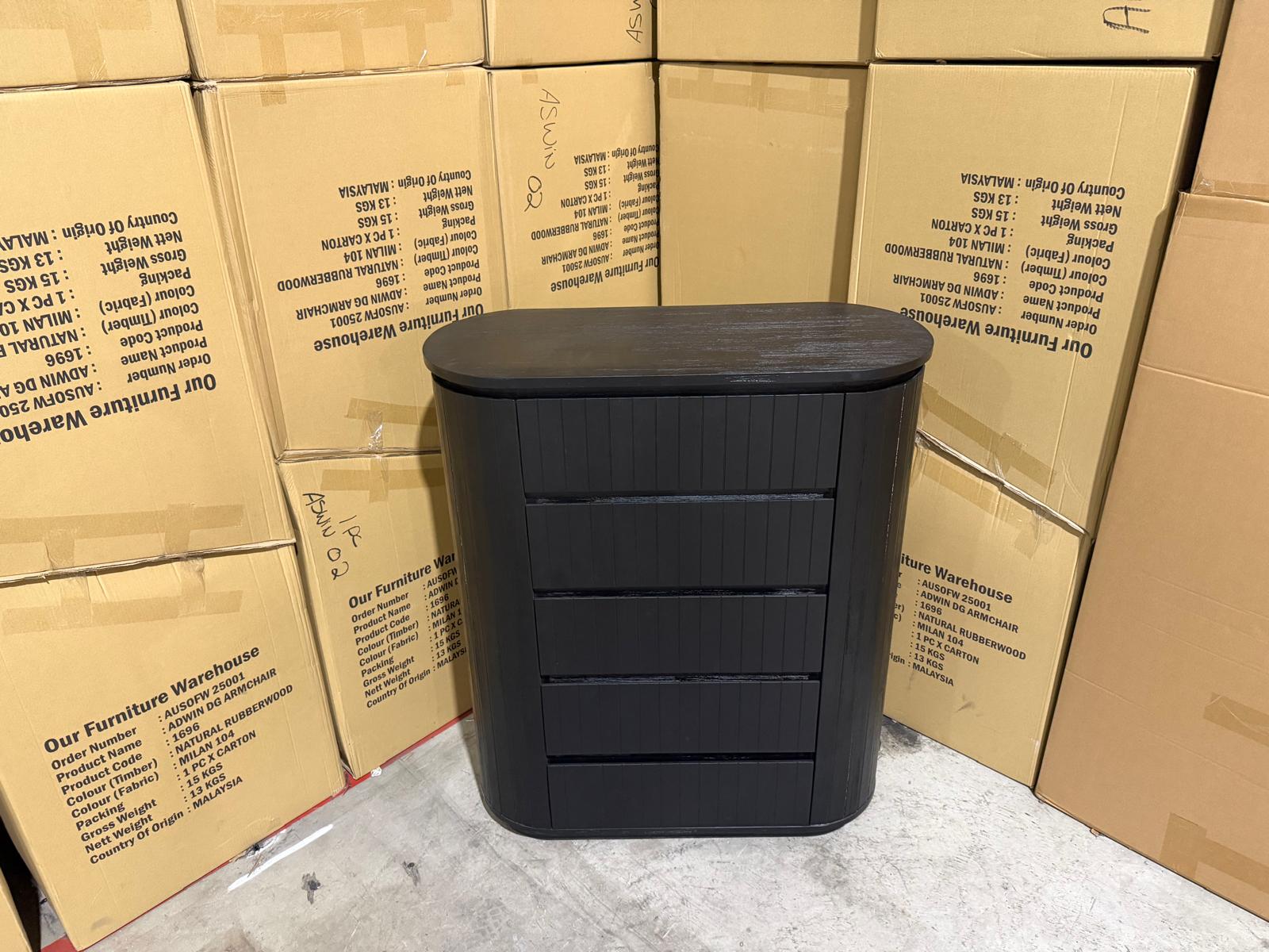 Athena ripple Tallboy in shadow Black