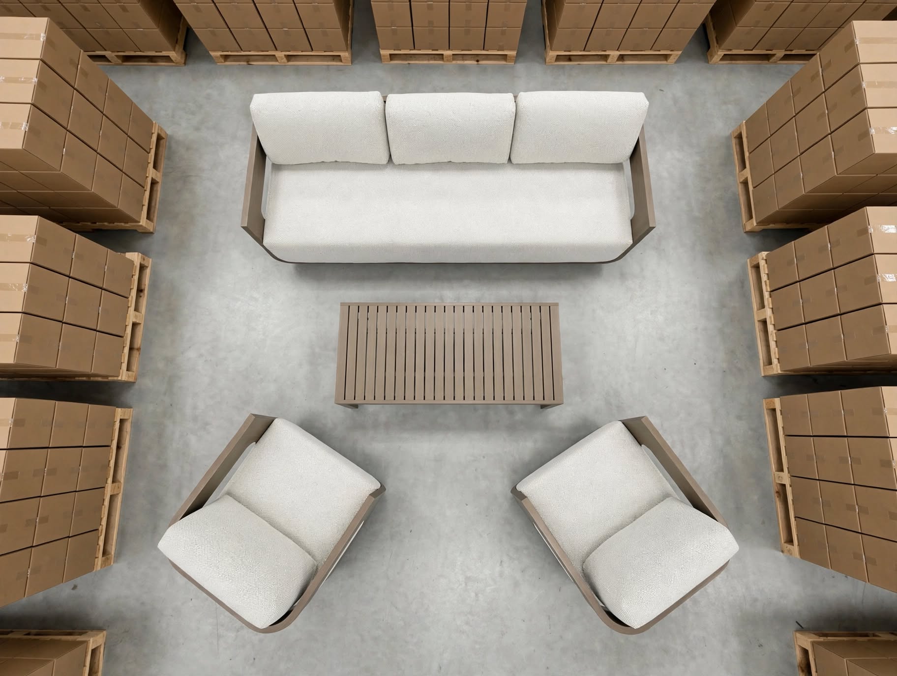 Trinidad 4pce Outdoor Lounge 3 seat 2x Chairs & Coffee Table
