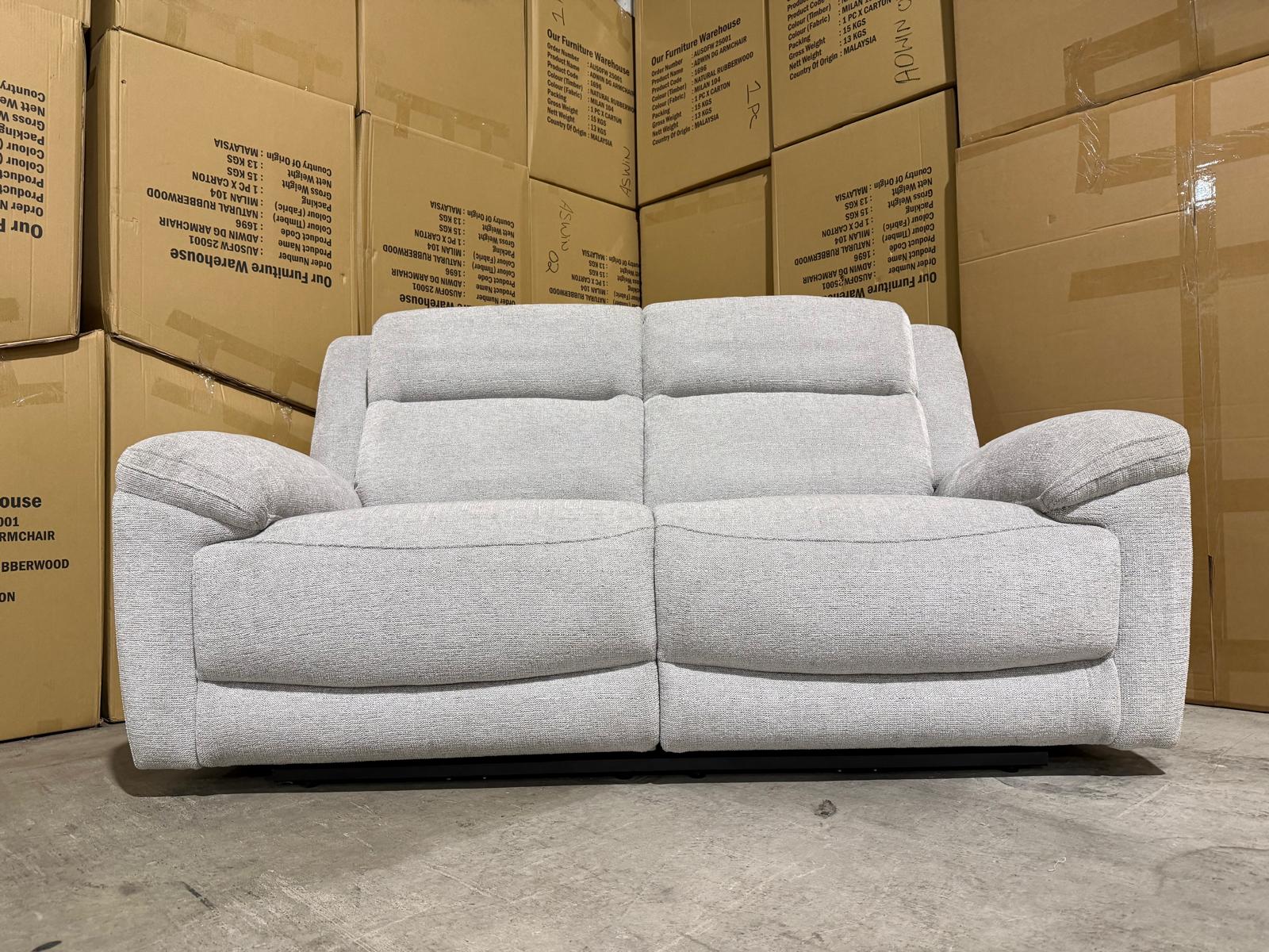 Pilot 2 seater with ELECTRIC recliners Light Grey
