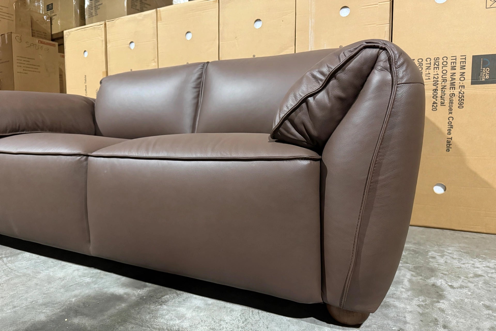Sapphire 3 Seater Sofa In Brown Leather