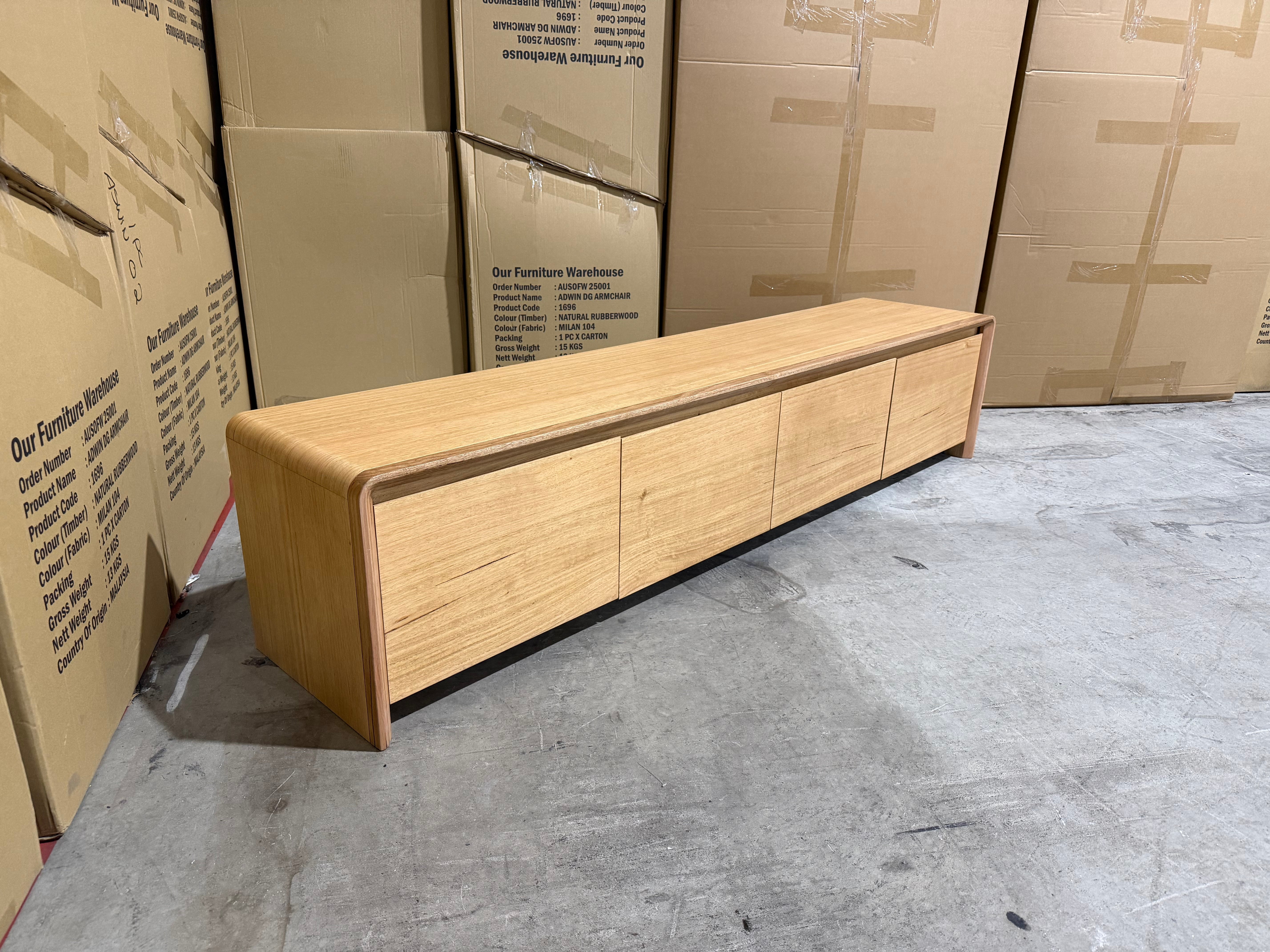 Mitcham TV Unit in natural Tassie Oak Dining Range