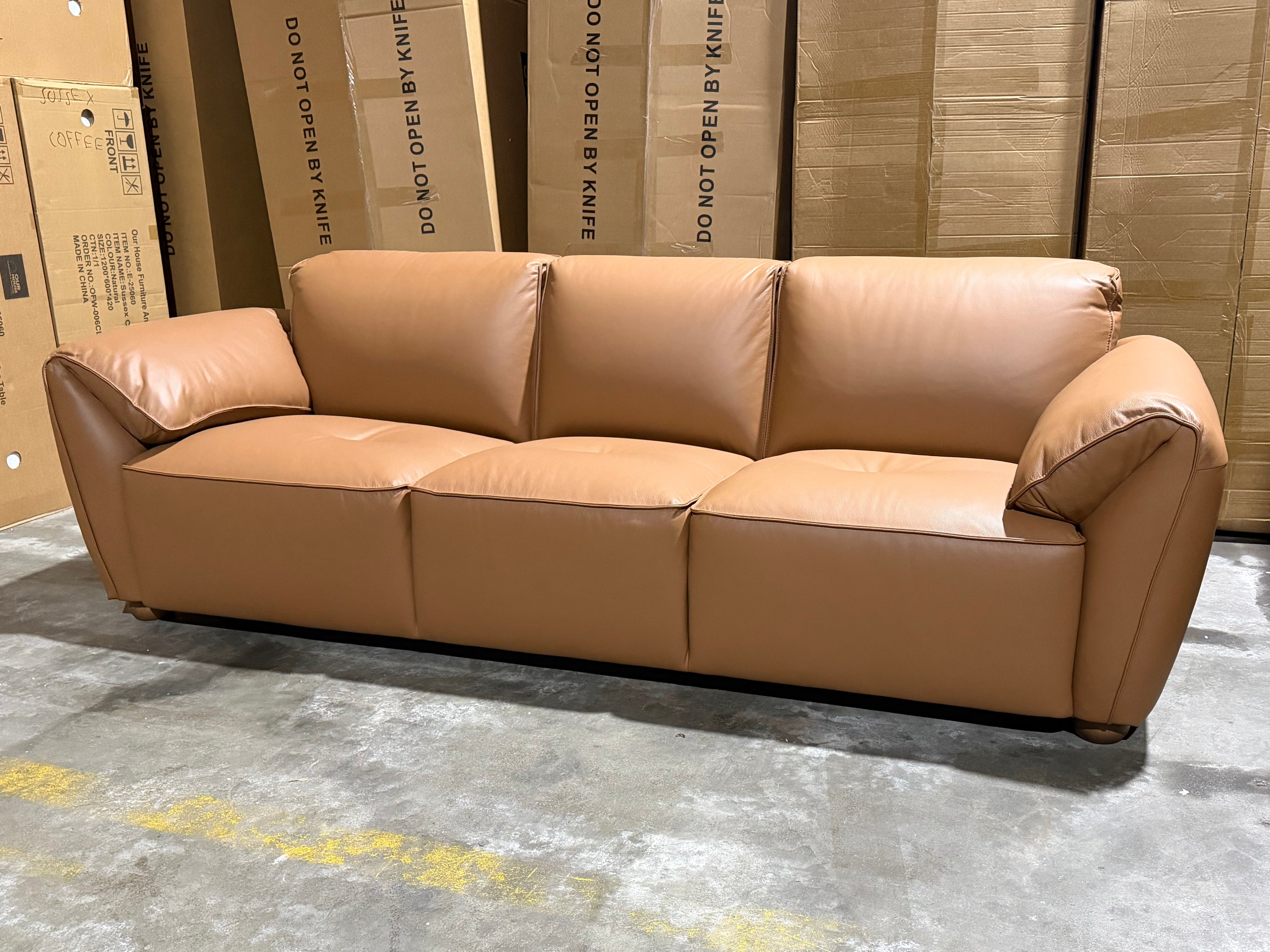 Sapphire 3 Seater Sofa In Cognac Leather