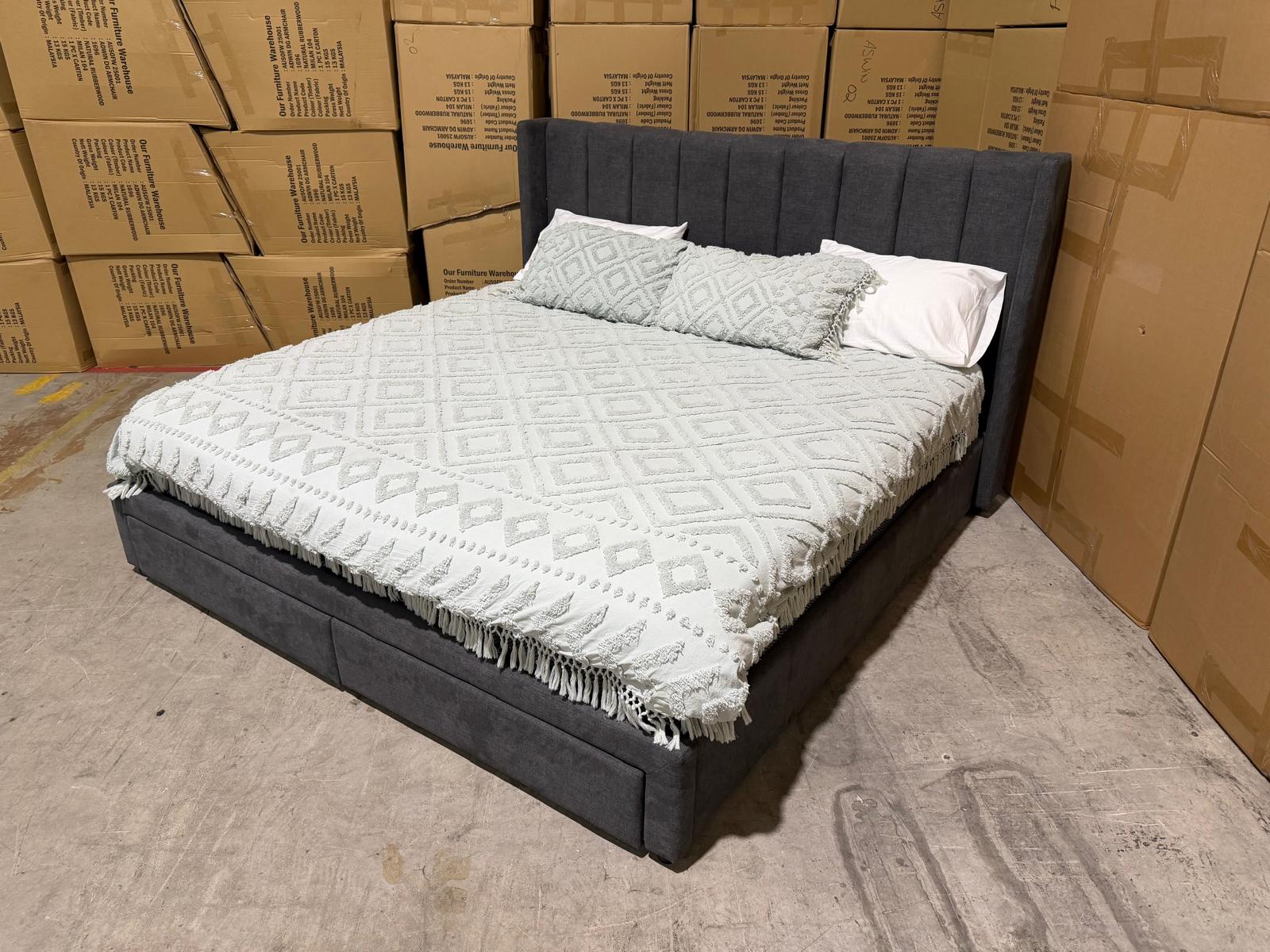 Portland Bed Range, (Charcoal) 2 Sizes Queen & King