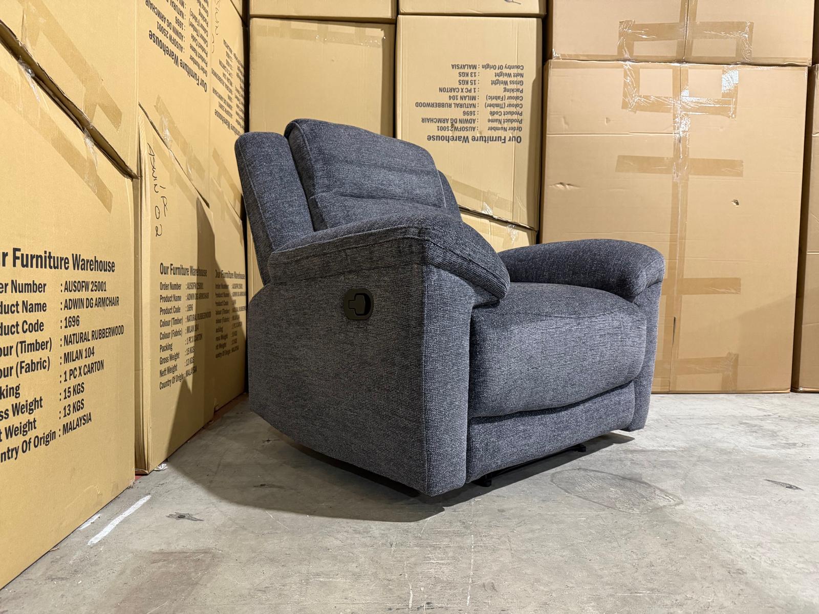 Pilot Single Manual Recliner In Dark Grey