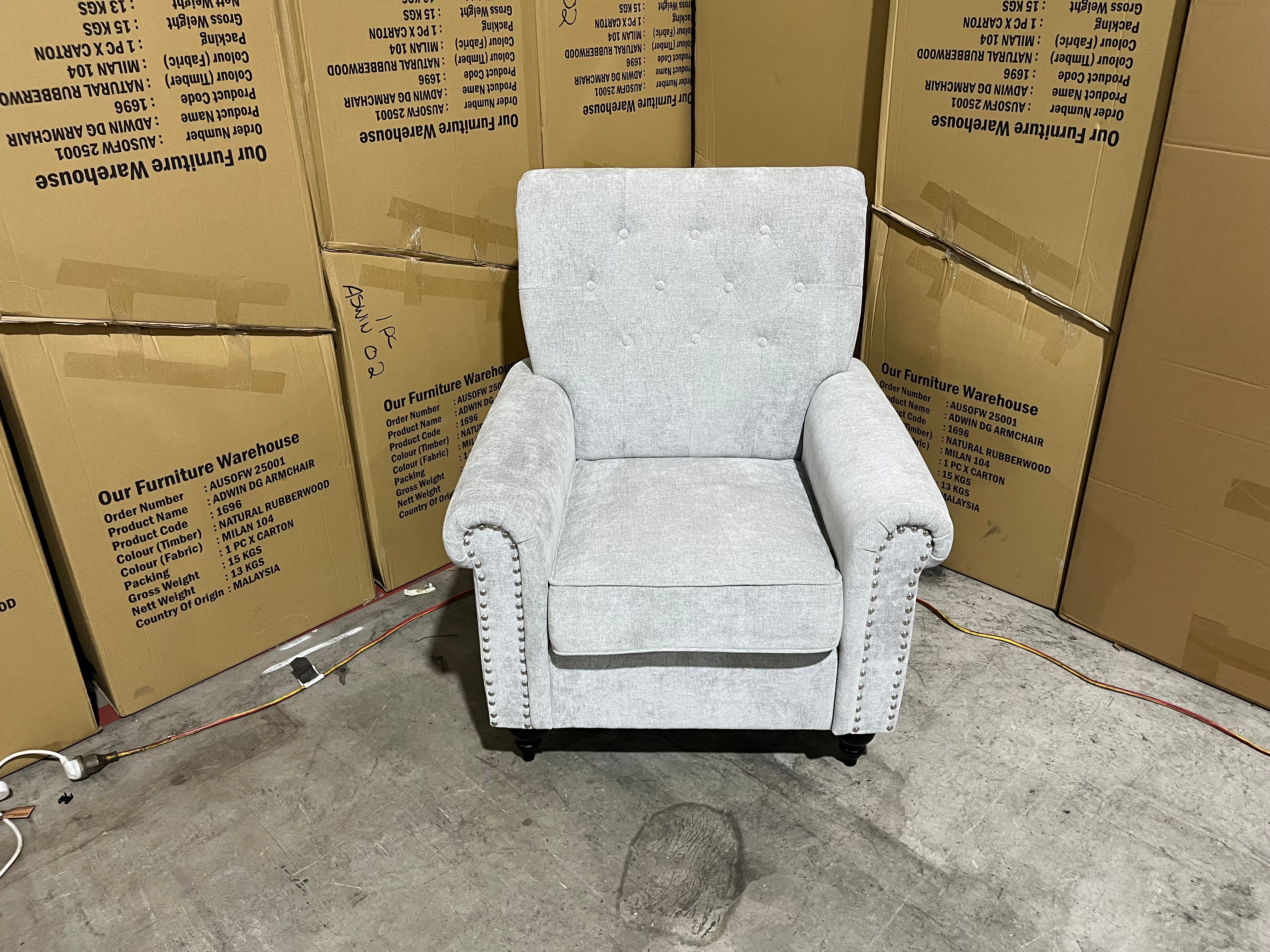 Jester single accent chair in Super glamour fifty shades