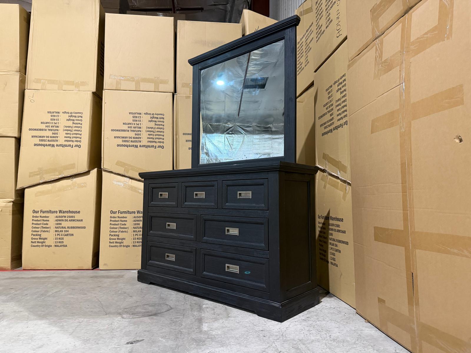 Calloway Dressing table inc mirror in black