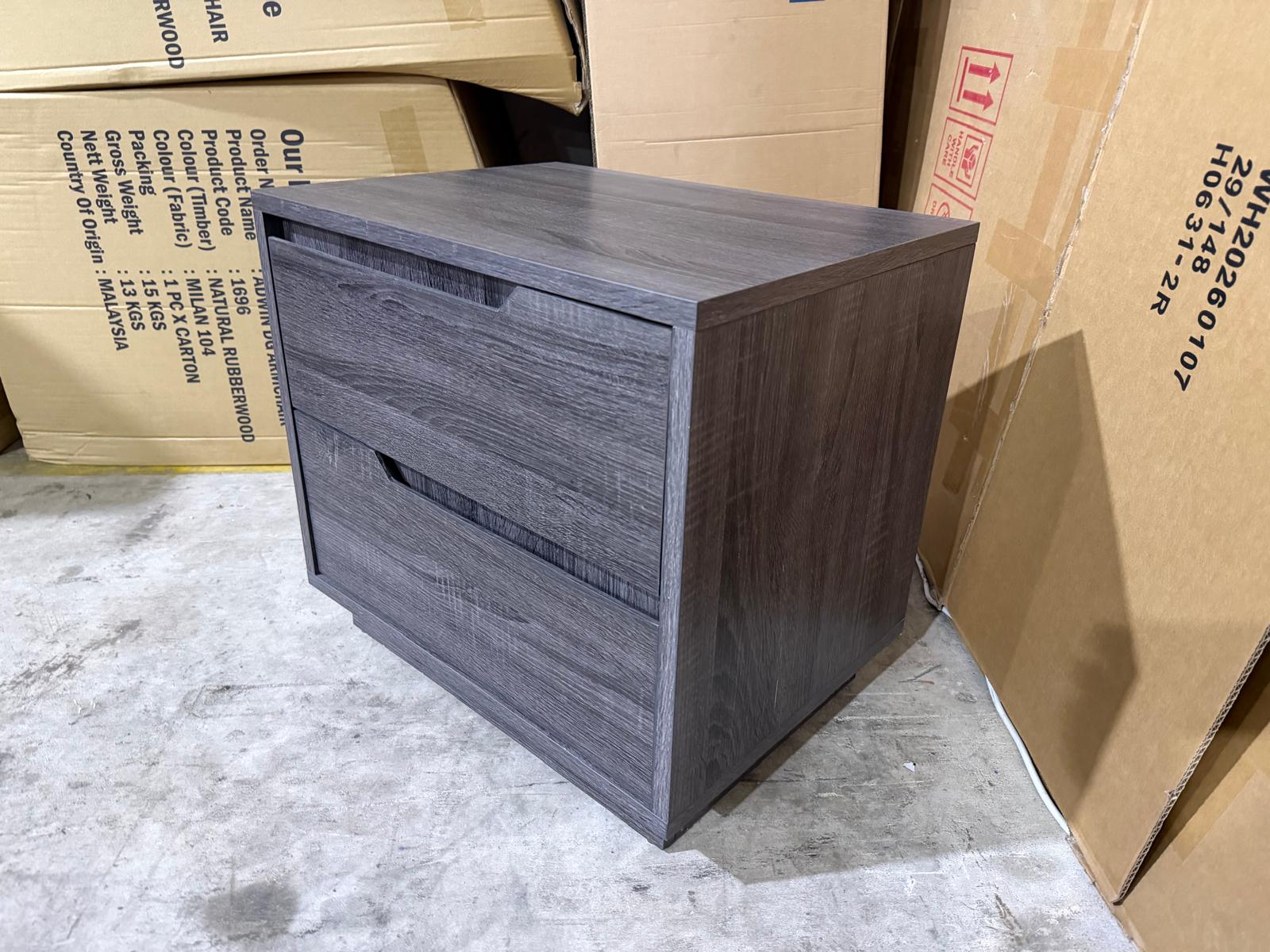 Vienna bed side chest in grey