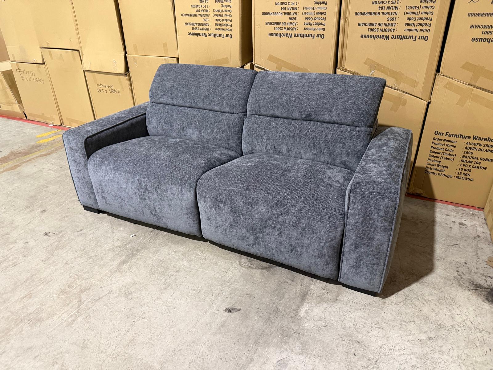 Watford 2 seater with electric Recliners Licorice