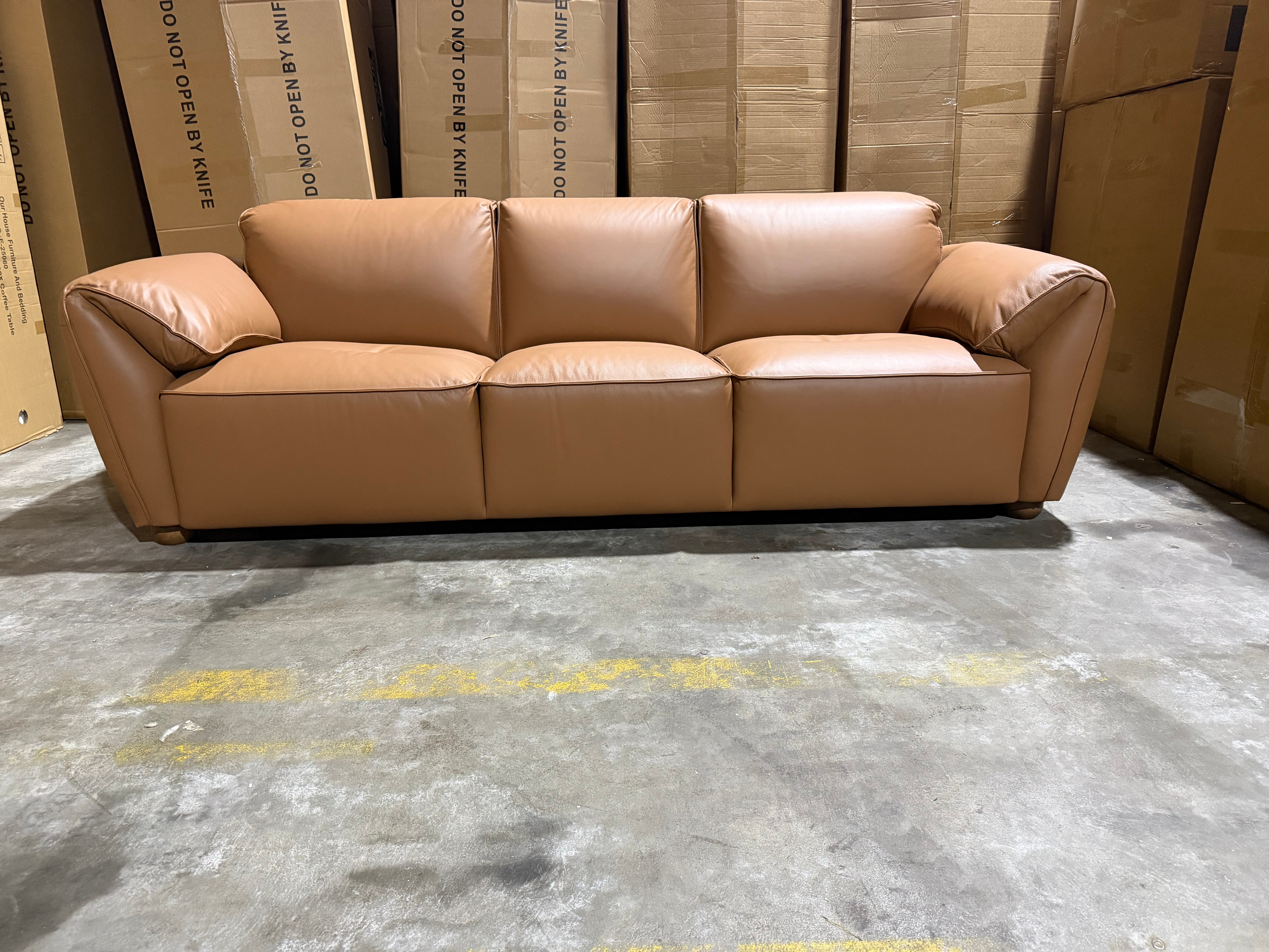 Sapphire 3 Seater Sofa In Cognac Leather