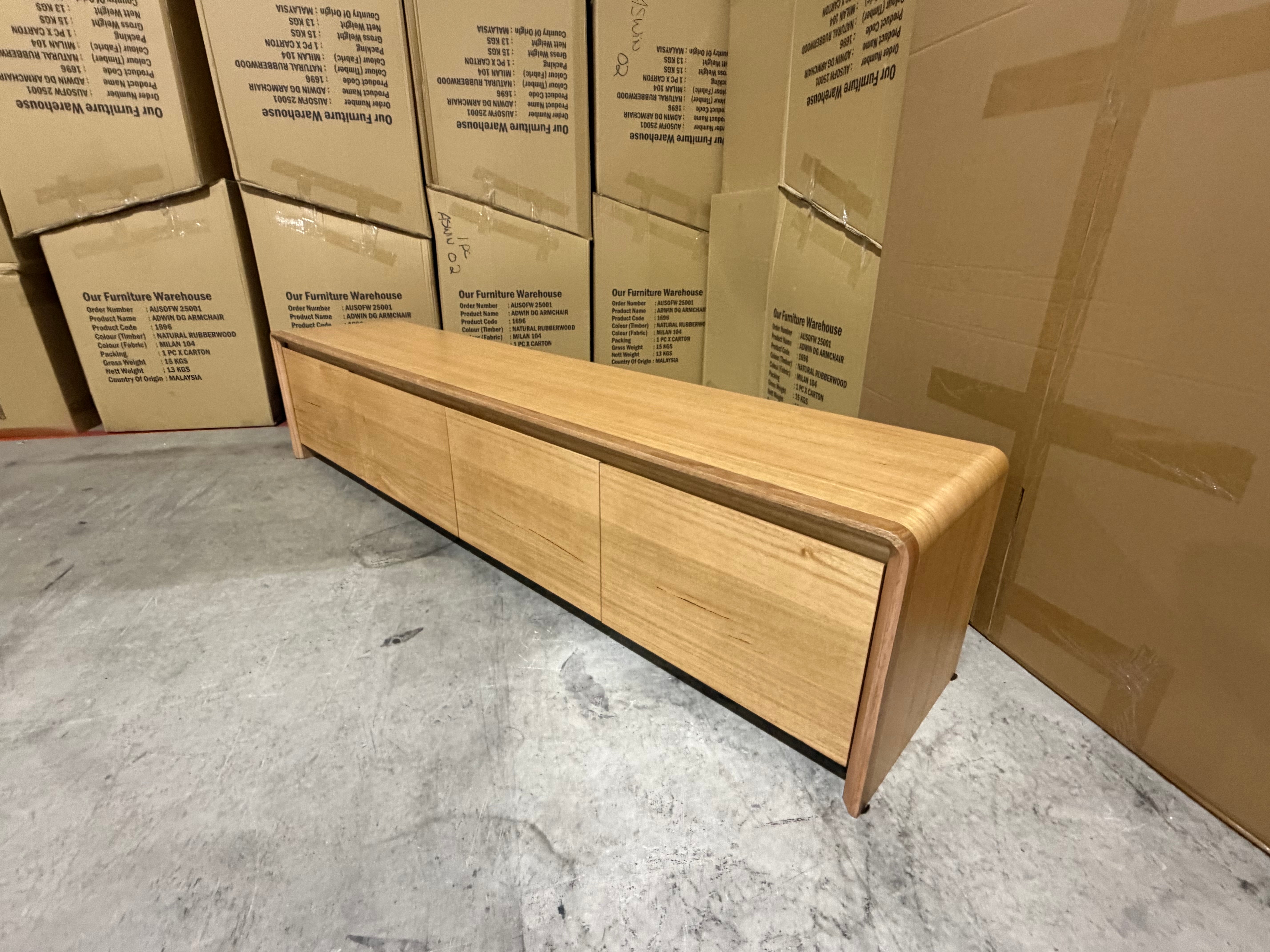 Mitcham TV Unit in natural Tassie Oak Dining Range