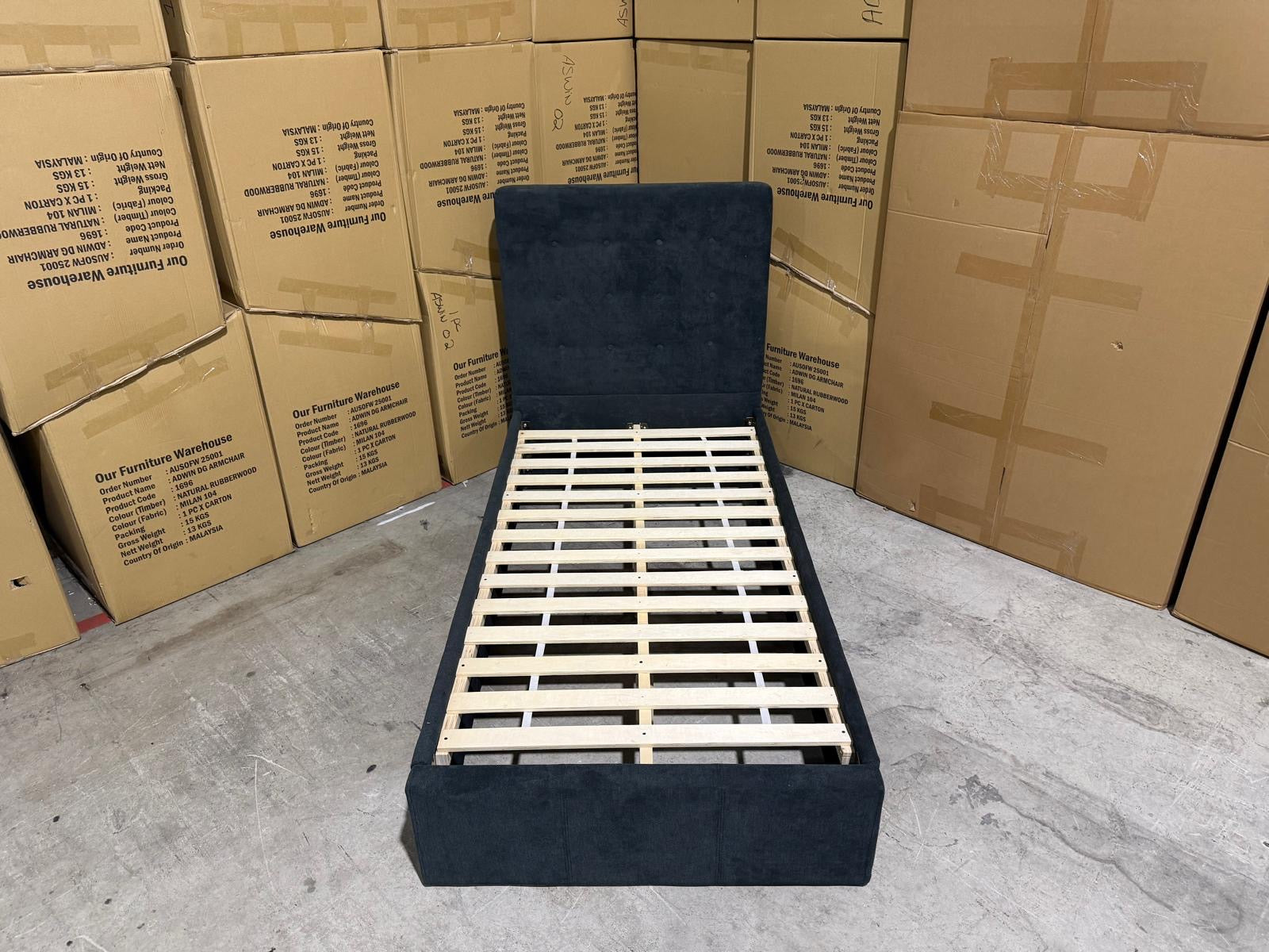 Stuart Single Bed in Charcoal