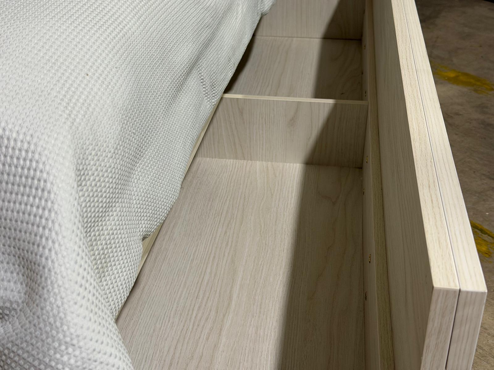 Atlanta King size bed in grey wash finish lift up storage