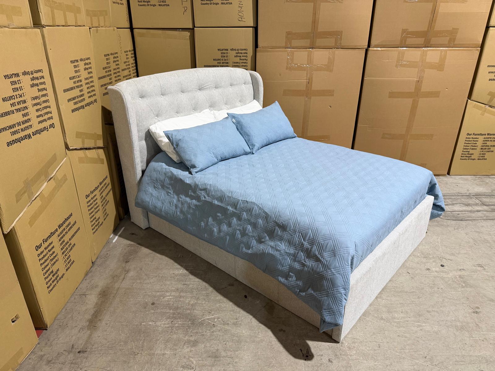 Dallas Double Bed with gas lift in Greige