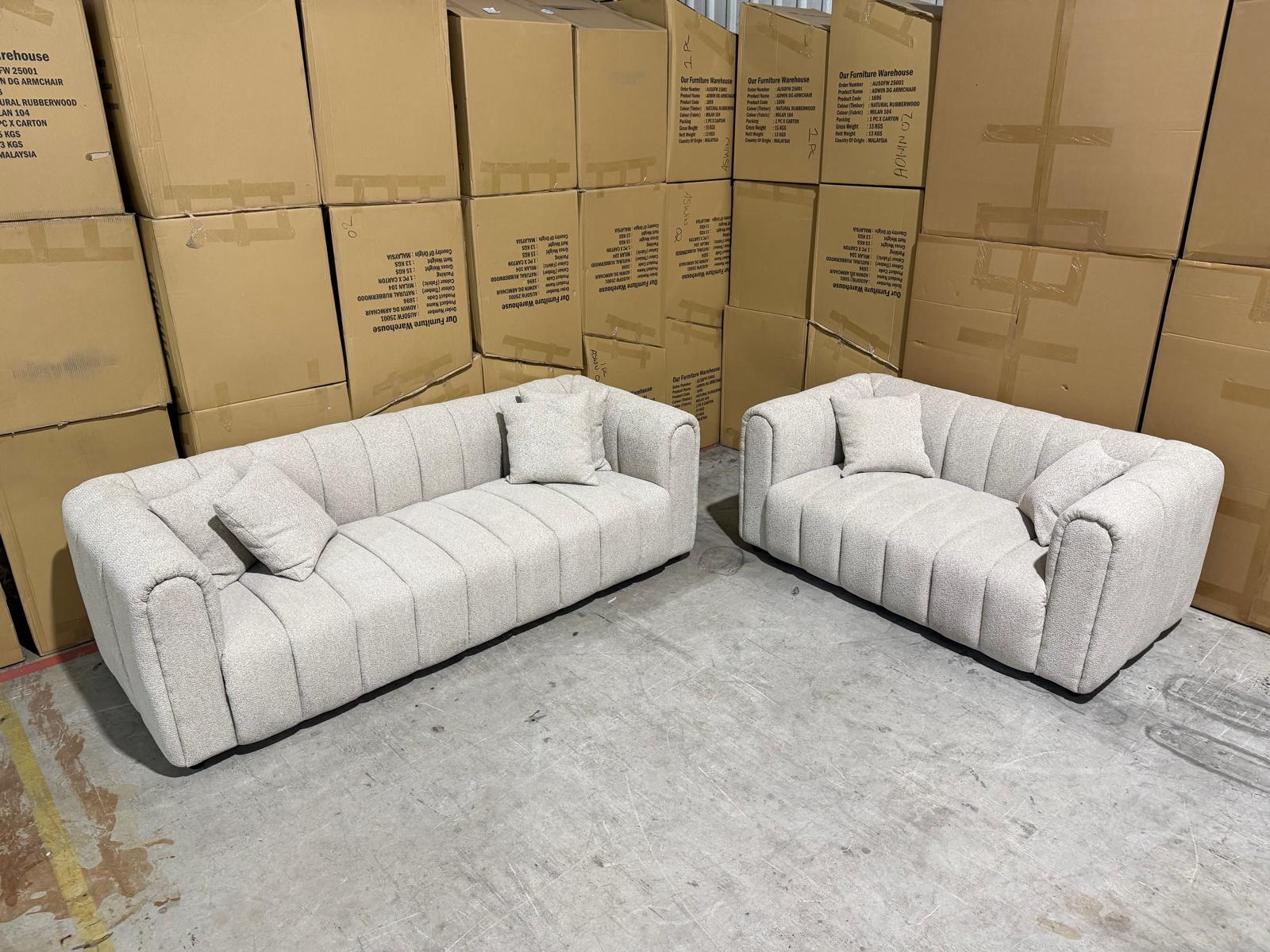Estella 3+2 Sofa Package In Sandy beach
