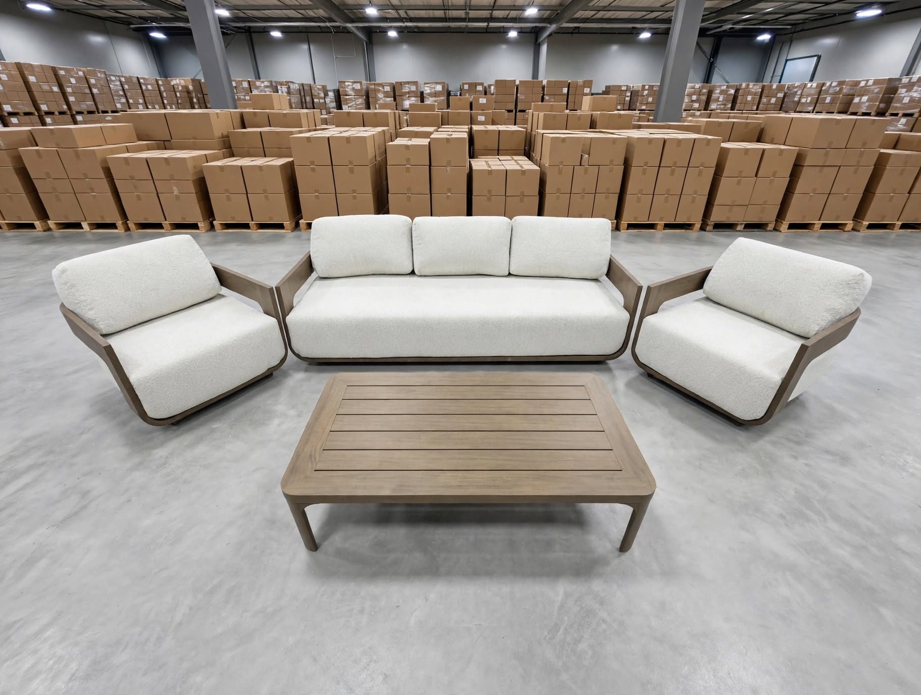 Trinidad 4pce Outdoor Lounge 3 seat 2x Chairs & Coffee Table