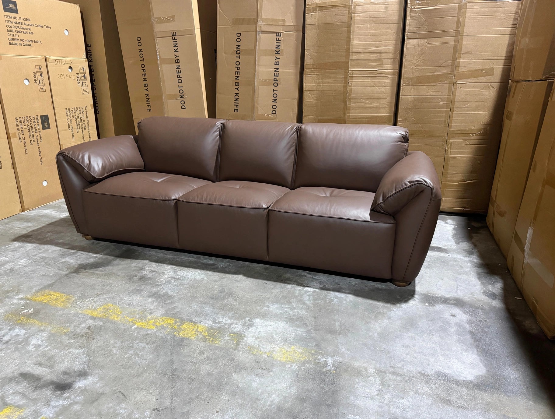 Sapphire 3 Seater Sofa In Brown Leather