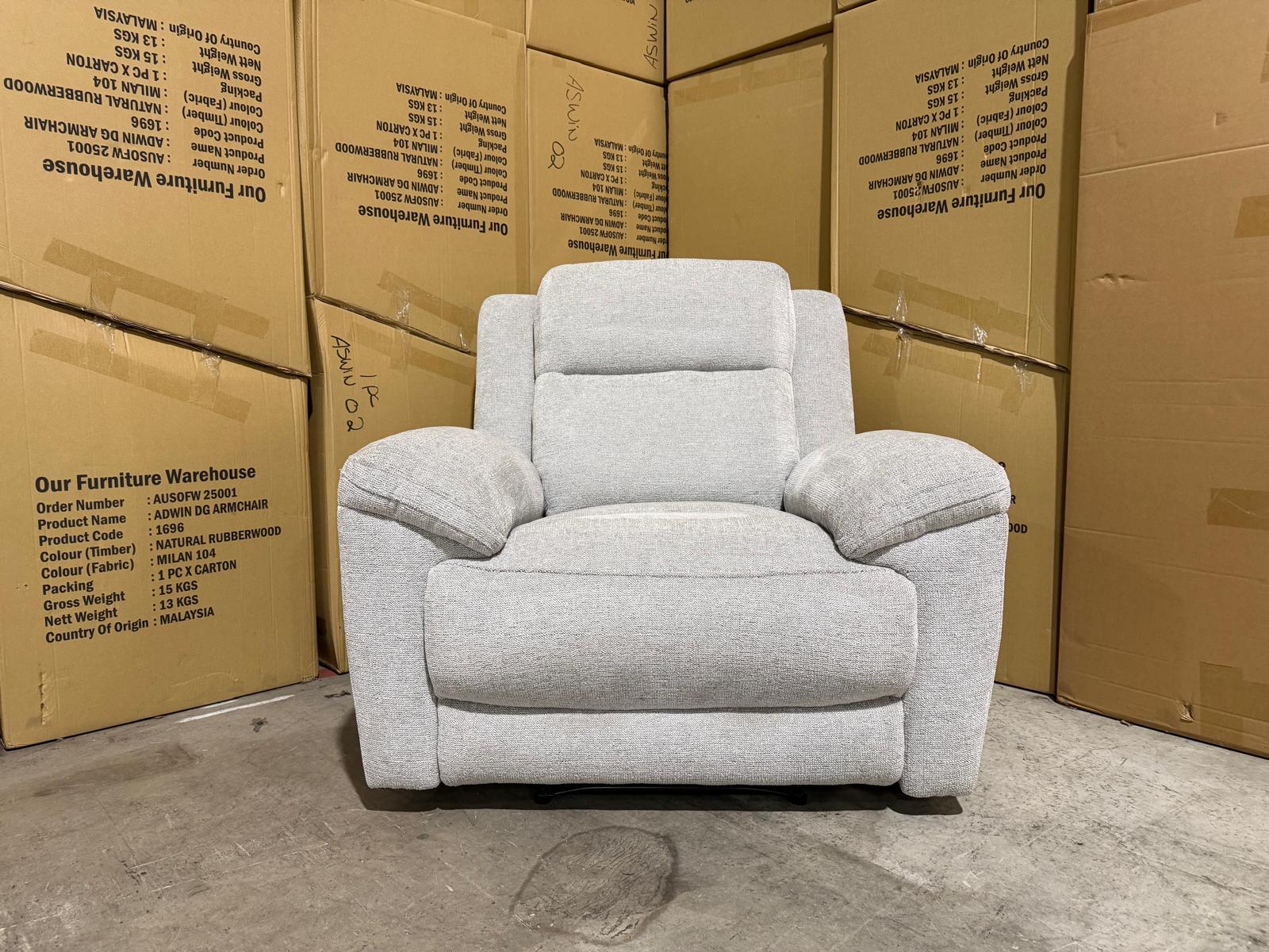 Pilot Single Recliner Manual Recliners Light Grey