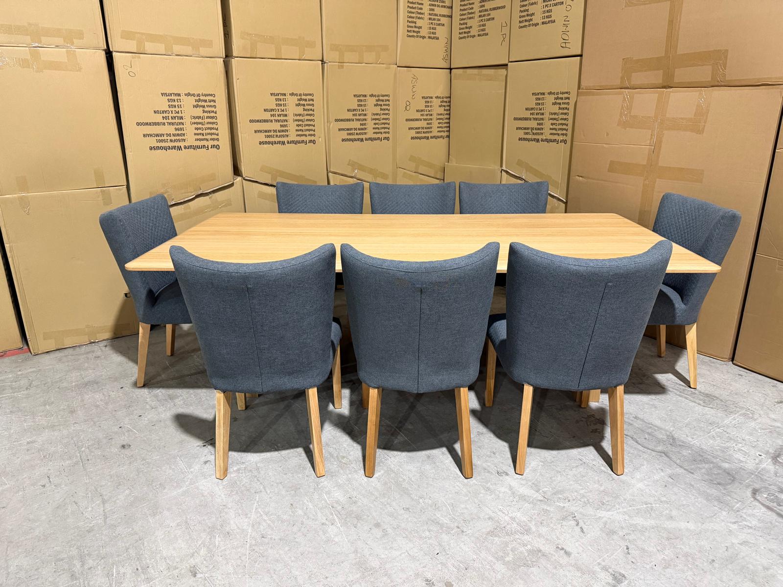Mitcham Dining Range 2400 9 PCE Set with Tobago Chair Charcoal