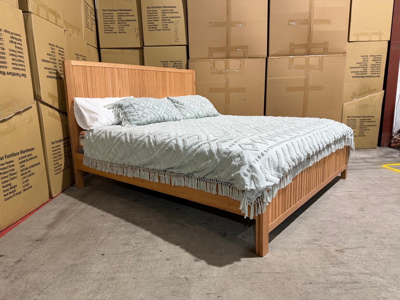 Morocco King size bed in natural Messmate