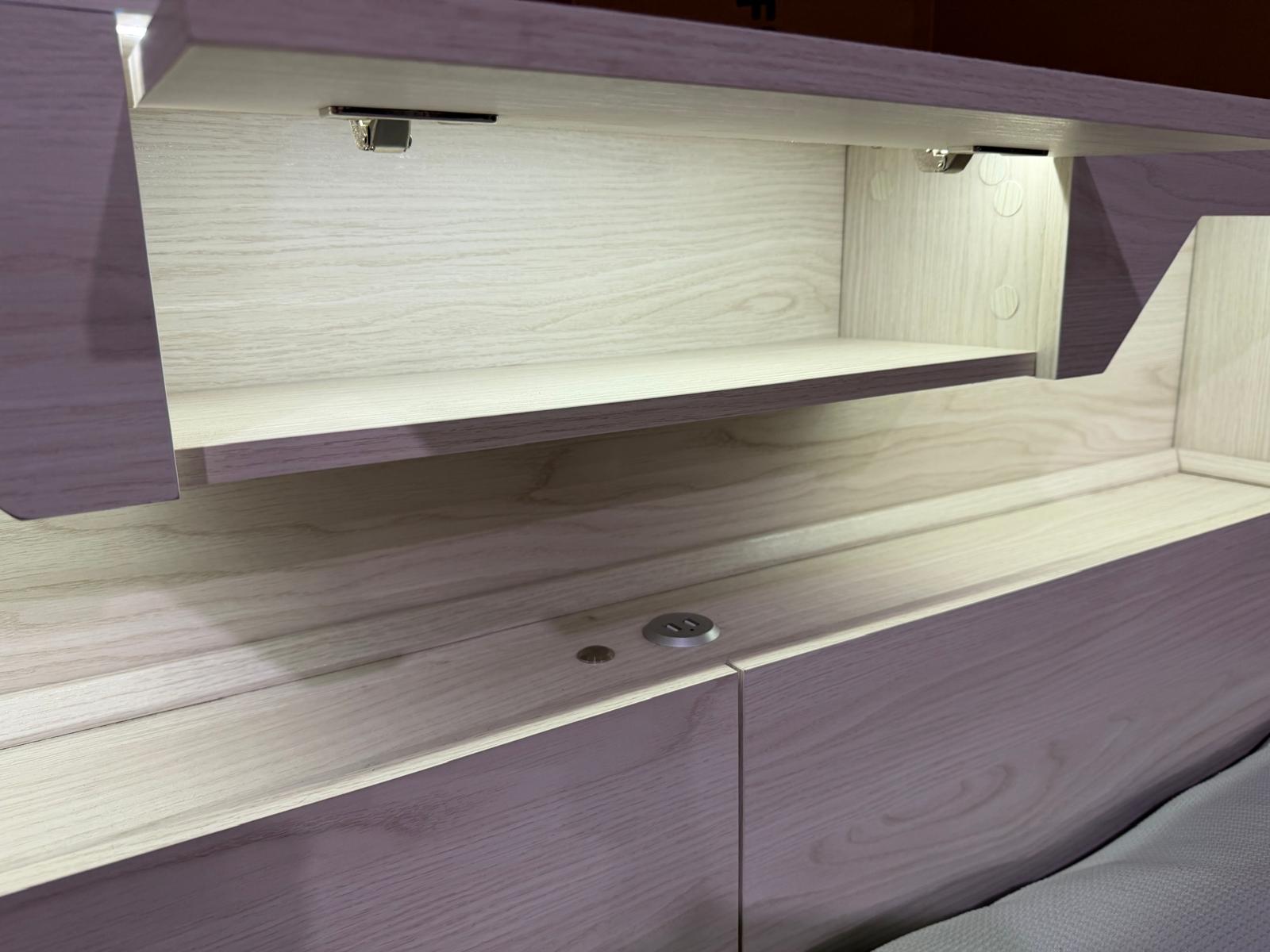 Atlanta King size bed in grey wash finish lift up storage