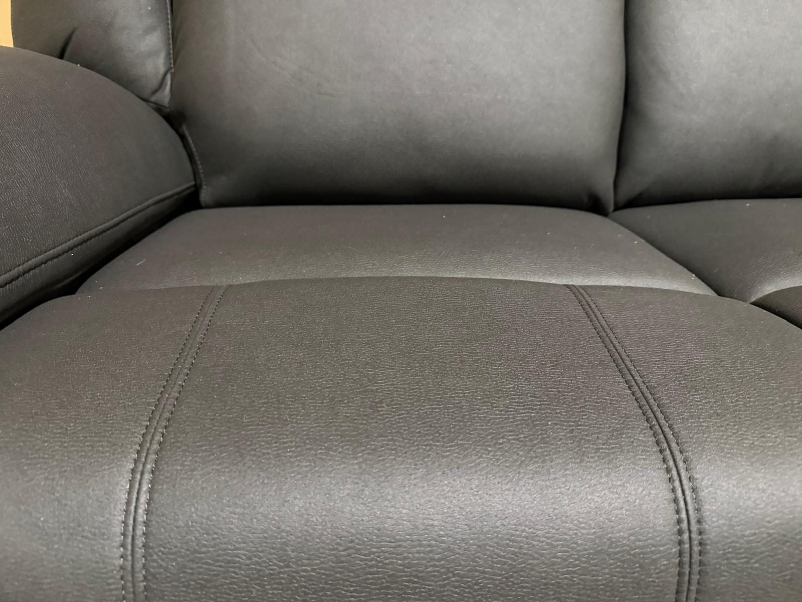 Kenso 2 Seater With Dual Recliners In Soft Rhino Black