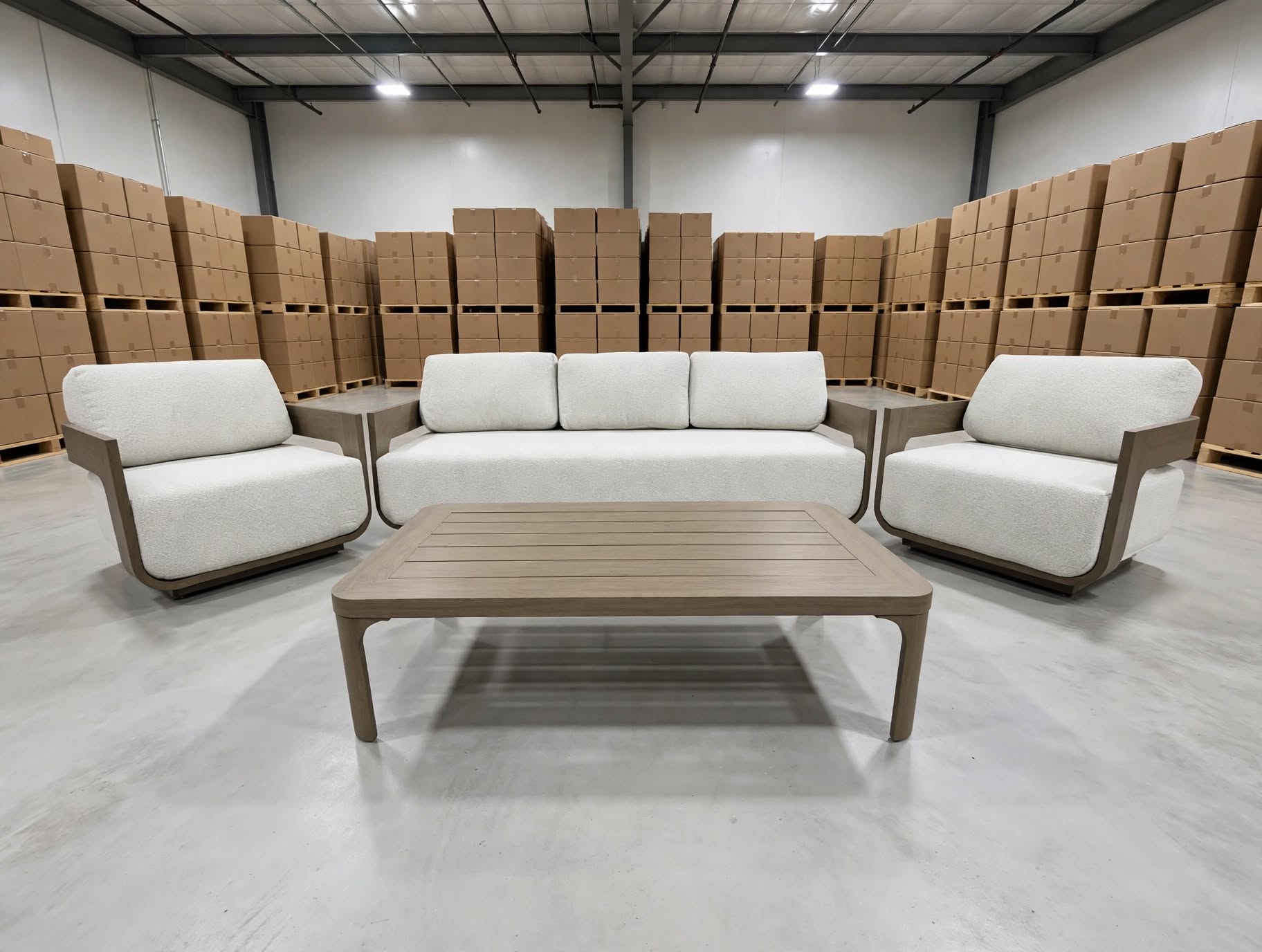 Trinidad 4pce Outdoor Lounge 3 seat 2x Chairs & Coffee Table