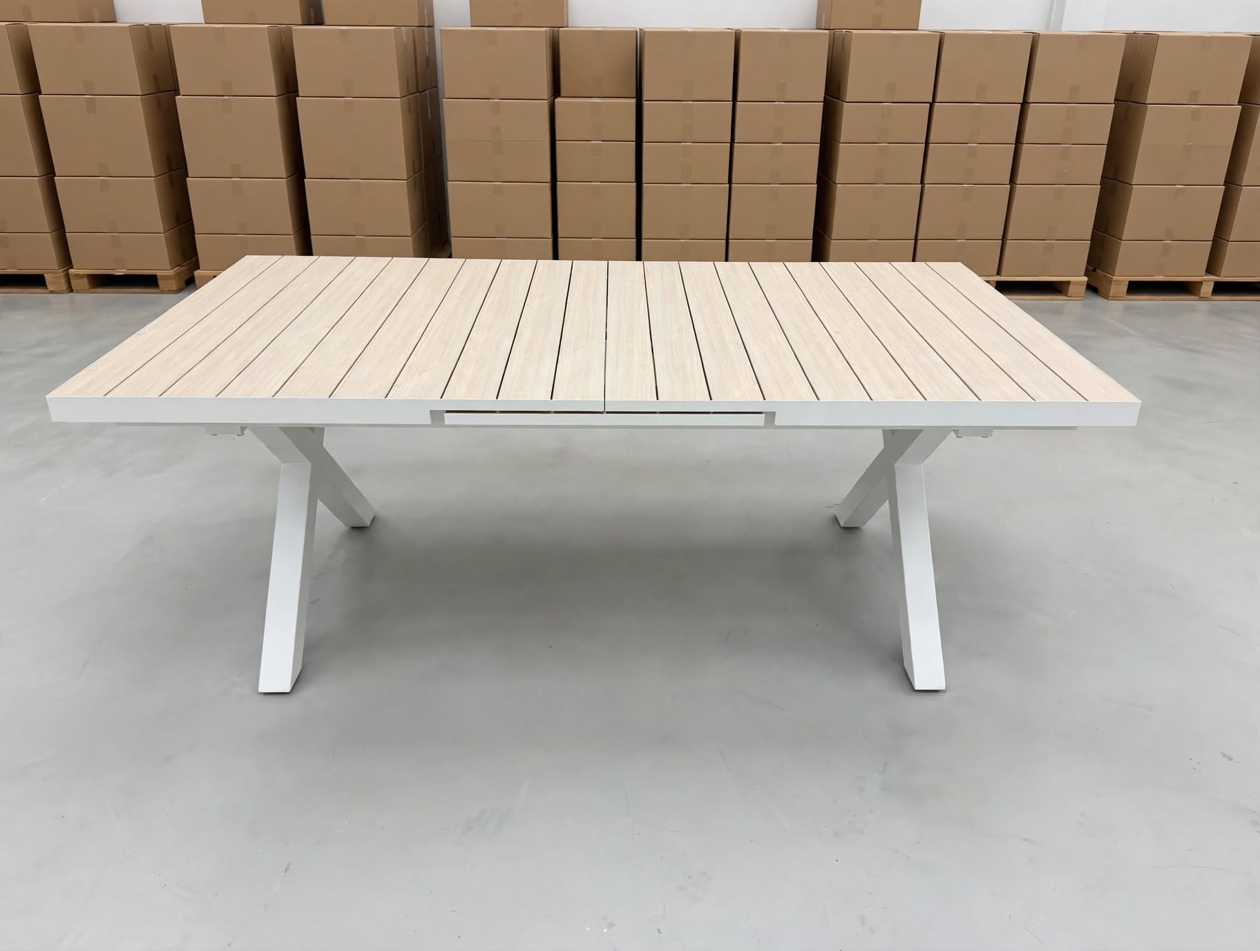 Imperial 9pce Outdoor Setting with Extension Dining Table & 8 Chairs in White