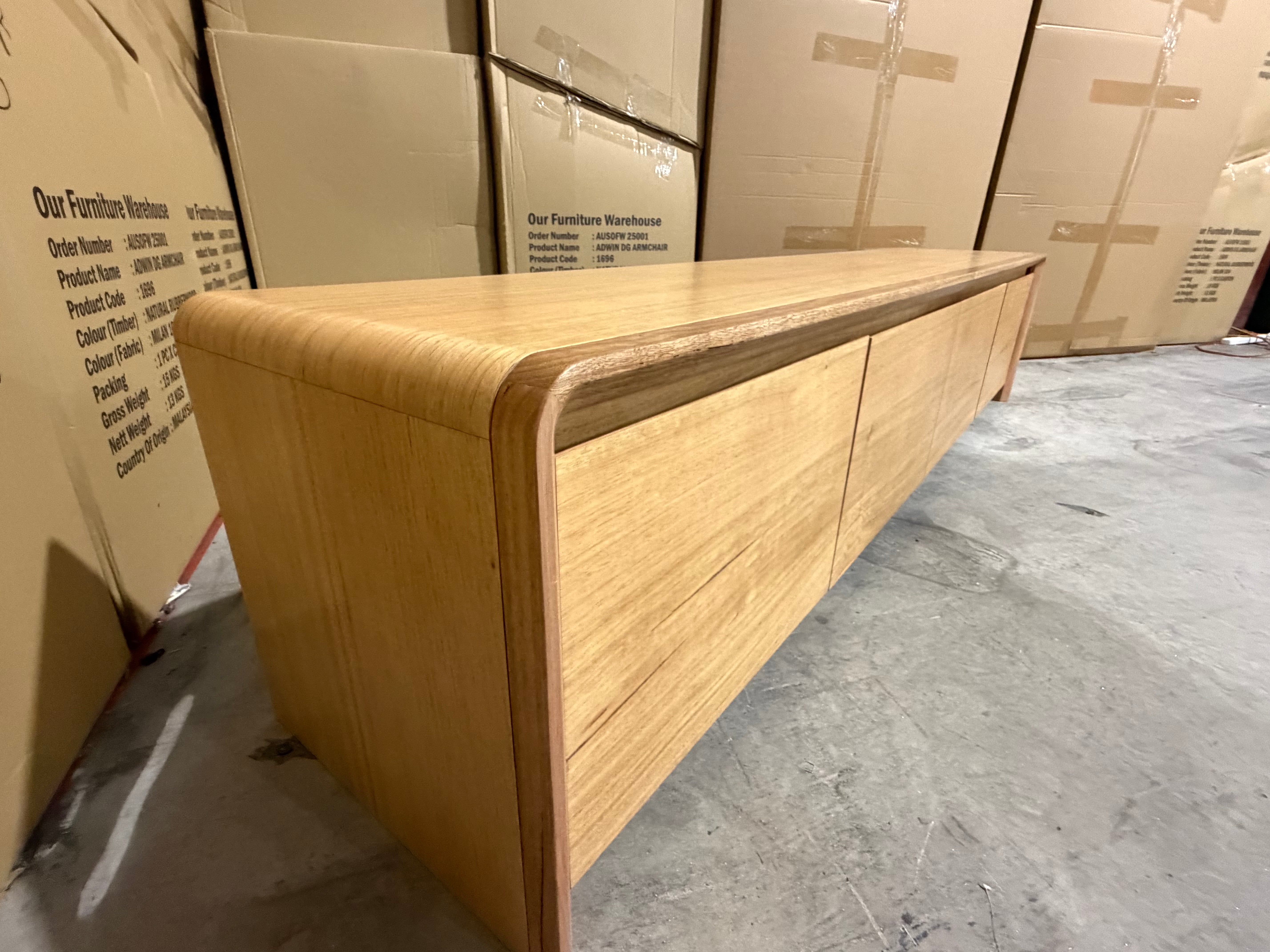 Mitcham TV Unit in natural Tassie Oak Dining Range