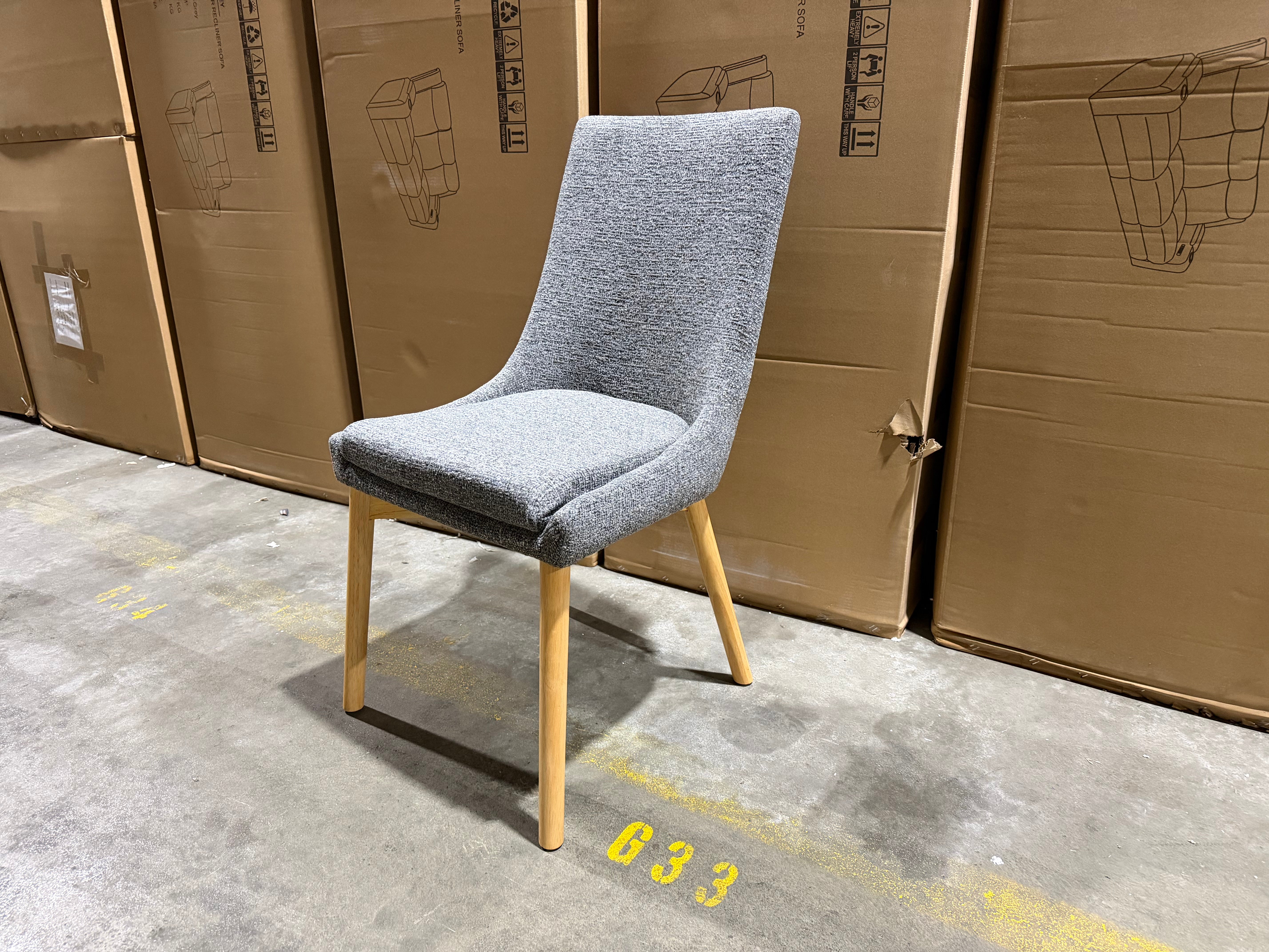 Milano Dining Chair Dark Grey With Oak Colour Leg