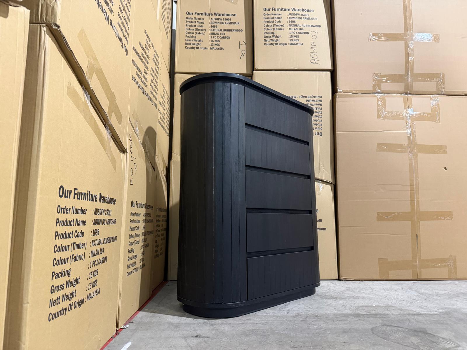 Athena ripple Tallboy in shadow Black