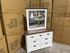 Hamptons dressing table and mirror two tone finish
