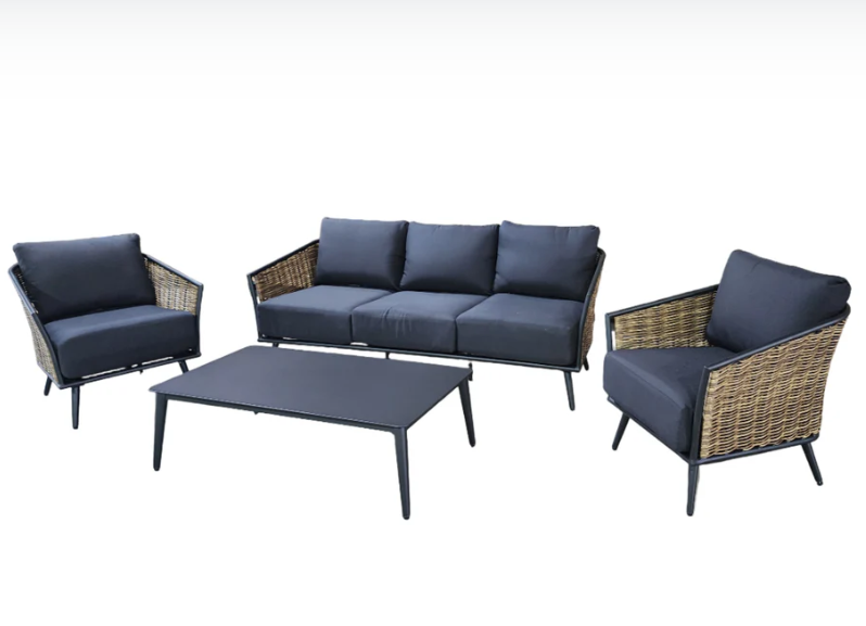 Boulevard 4pce outdoor lounge inc 3 seater 2x singles and coffee table