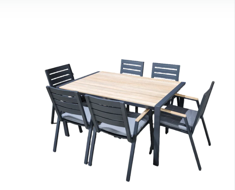Kartini 7pce outdoor setting 1500 table & 6x chairs