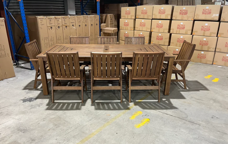 Nullabor 9pce outdoor setting 2400 table 8x chairs