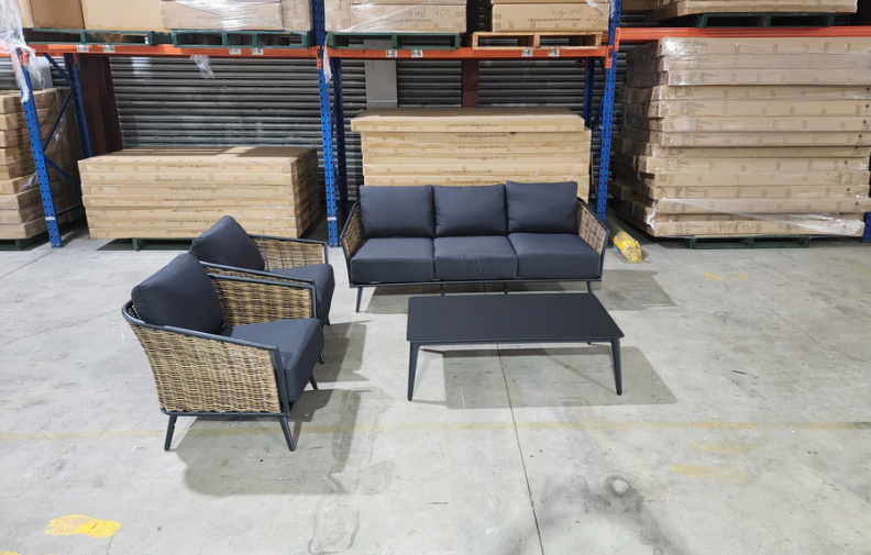 Boulevard 4pce outdoor lounge inc 3 seater 2x singles and coffee table