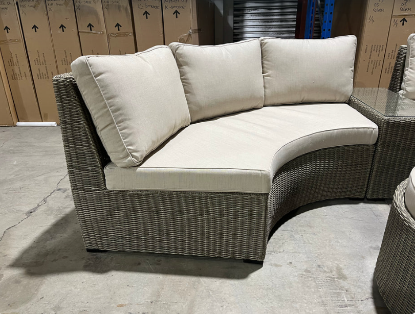 Lima 4pce half moon lounge 2x 2seaters console and Coffee Table