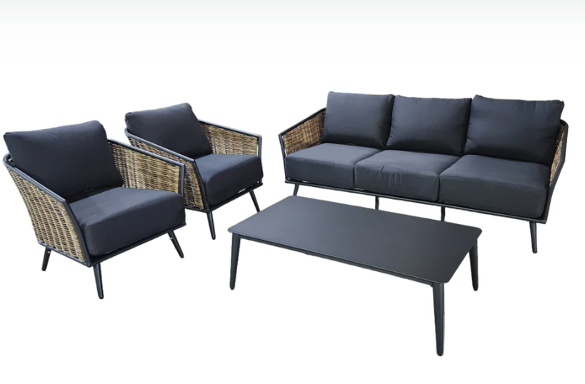 Boulevard 4pce outdoor lounge inc 3 seater 2x singles and coffee table