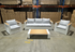 Sonata 4pce outdoor lounge 3 seater 2x chairs and coffee table white frame