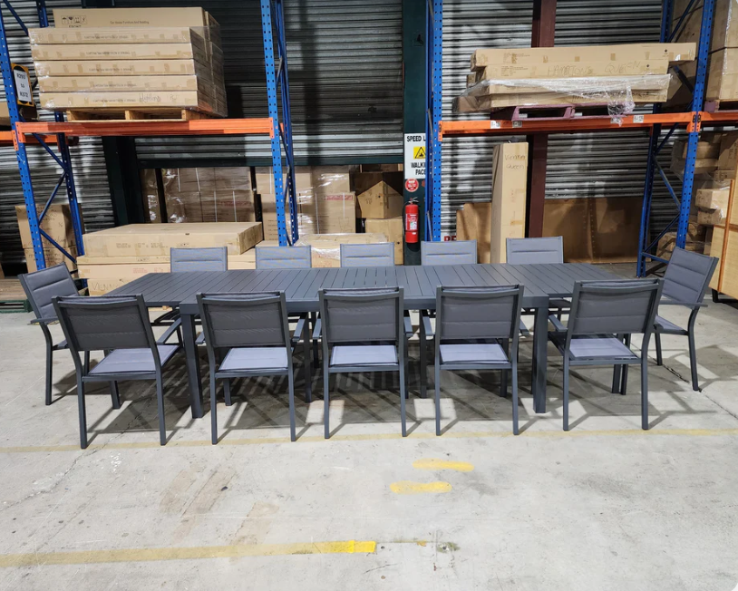 Bonnie 13pce Out door Setting extension Table & 12 Chairs